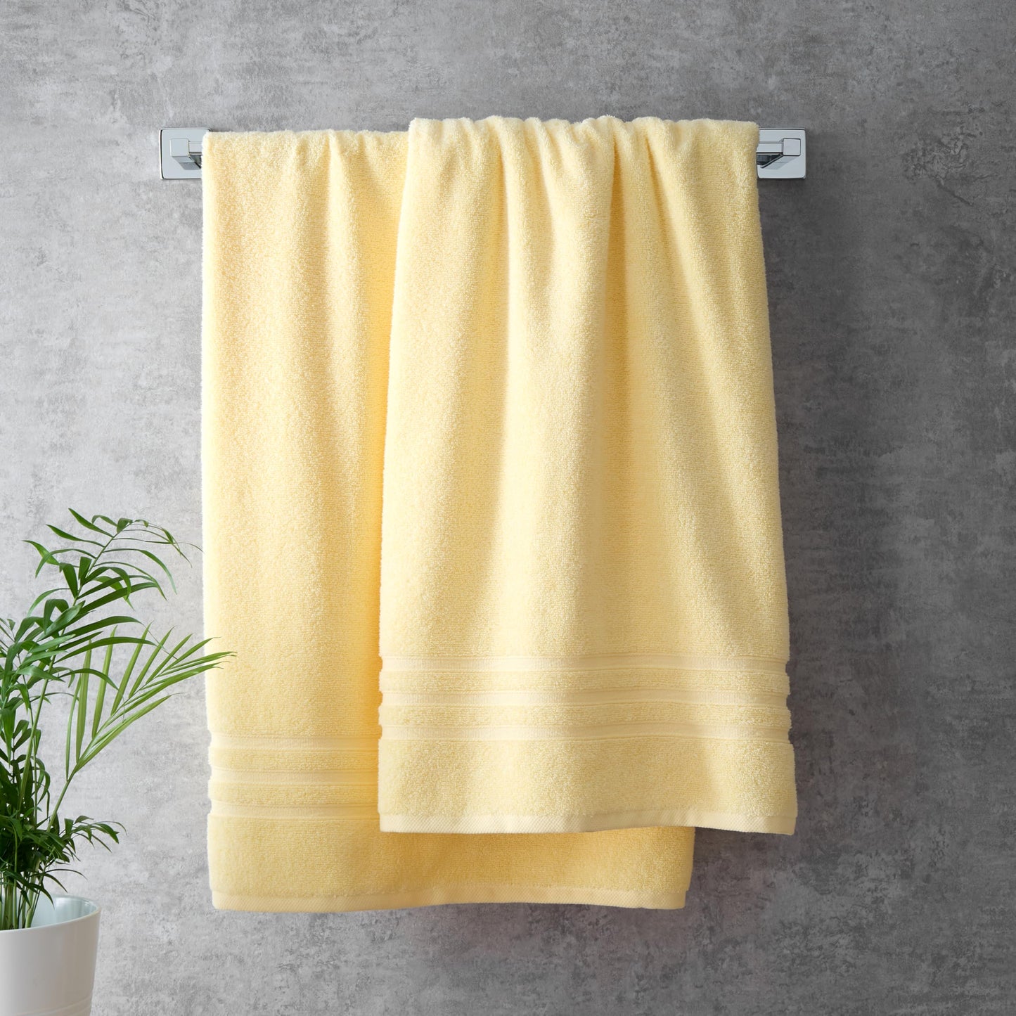 Catherine Lansfield Zero TwistZero Twist Cotton 70x120cm Bath Towel Yellow