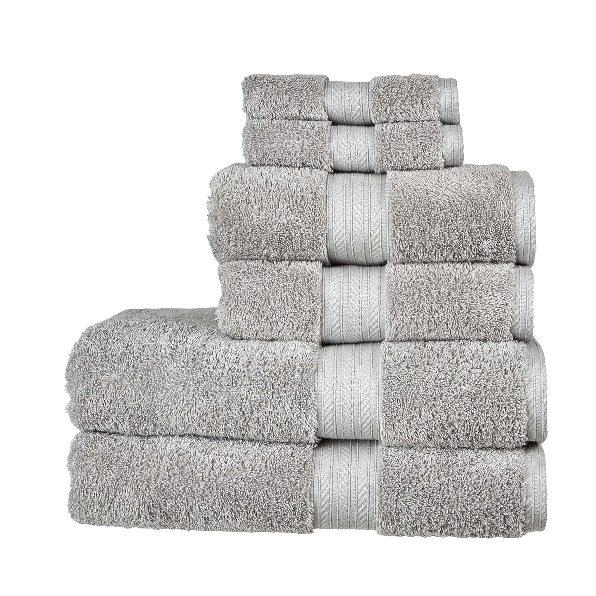 Christy Renaissance 6 Piece Towel Set | Dove Grey | 100% Egyptian Cotton Pile | Luxuriously Soft and Super Absorbent | 675 GSM