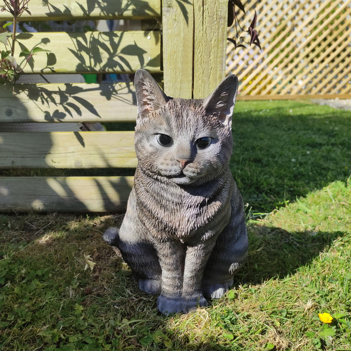 Lifelike Sitting Cat Tabby