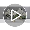 Oairse 40cm Artificial Orchid Flowers White Artificial Flower in Silver Ceramic Pots Real Touch Silk Phalaenopsis with 14 Flowers Fake Orchids Plant for Home Kitchen Bathroom Table Centerpiece Decor