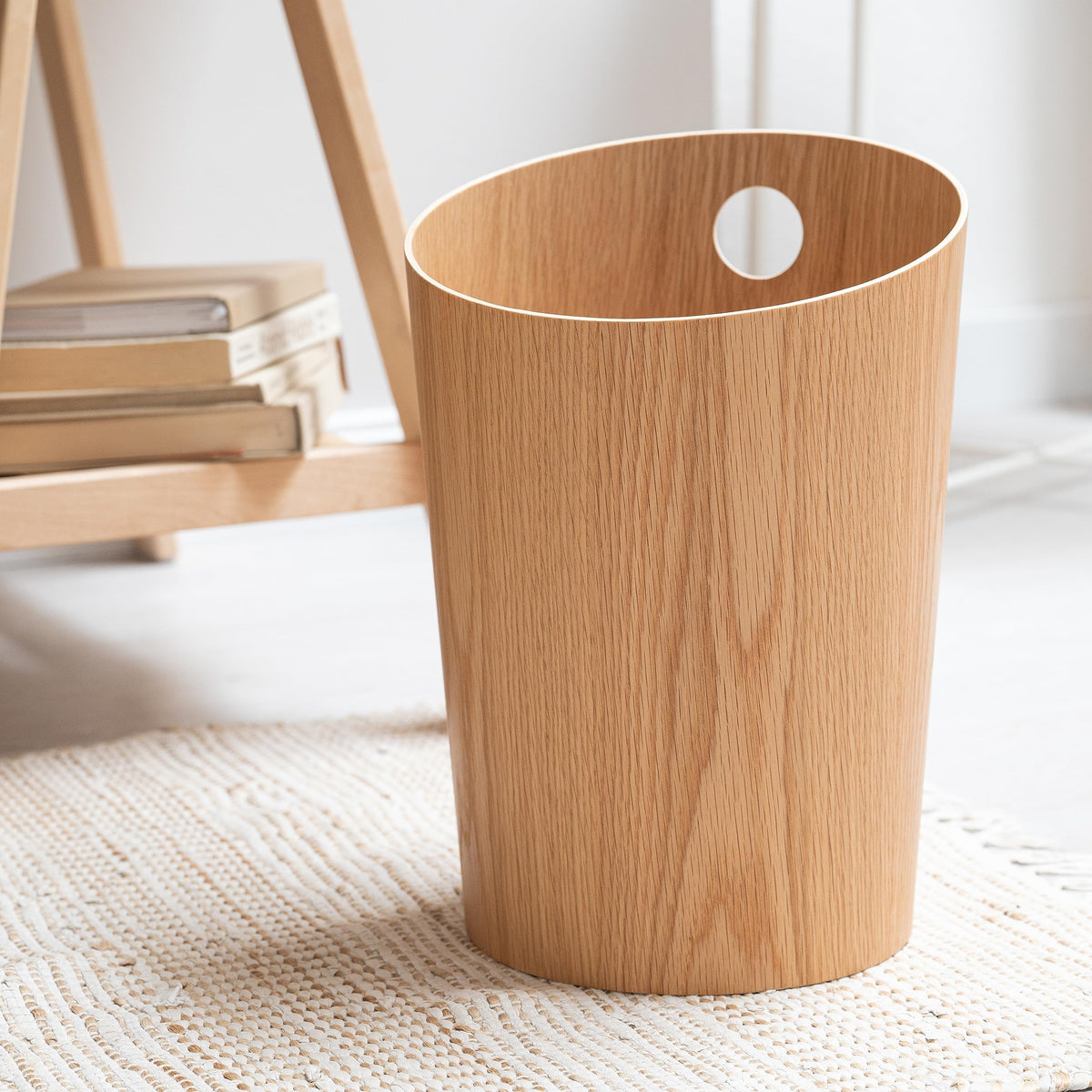 Kazai. Design Paper Bin 'Bennet' | Unique Waste Paper Basket for Office, Bedroom, Children's Room, and More | Office Bin Made of Real Wood Veneer |
