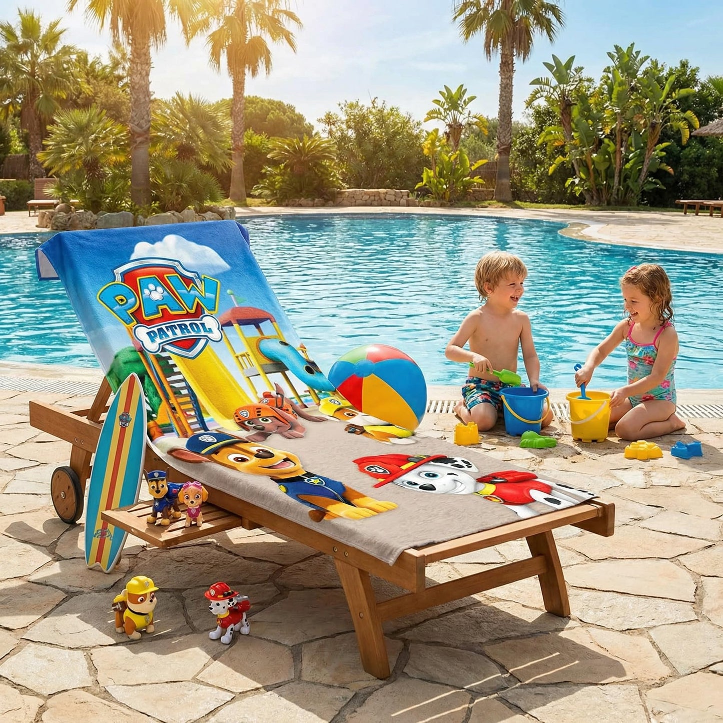 BrandMac Paw Patrol Beach & Bath Towel 70x140cm, 100% Cotton | Soft & Absorbent Kids Bath & Swim Towel | Official Paw Patrol Towel | Ideal for Beach