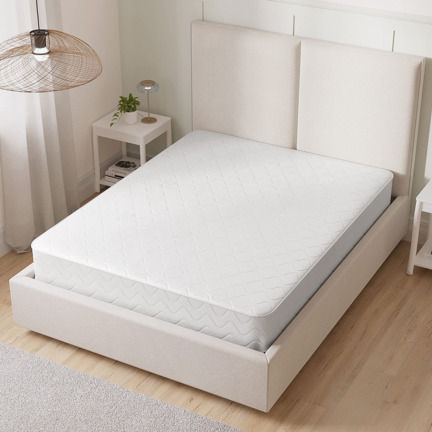 Starlight Beds Cooltouch Hybrid Double Mattress  Memory Foam Mattress with Springs, Maximum Value, 18cm Deep, Plush, White,(135cm x 190cm)