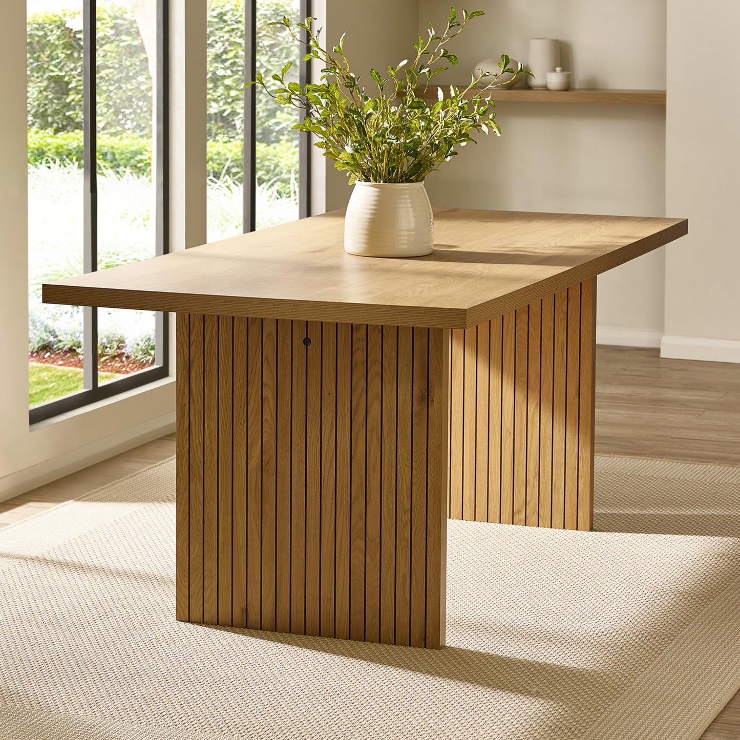Julian Bowen Arundel Rectangular Dining Table for 4, Brown - H75xW180xD90cm