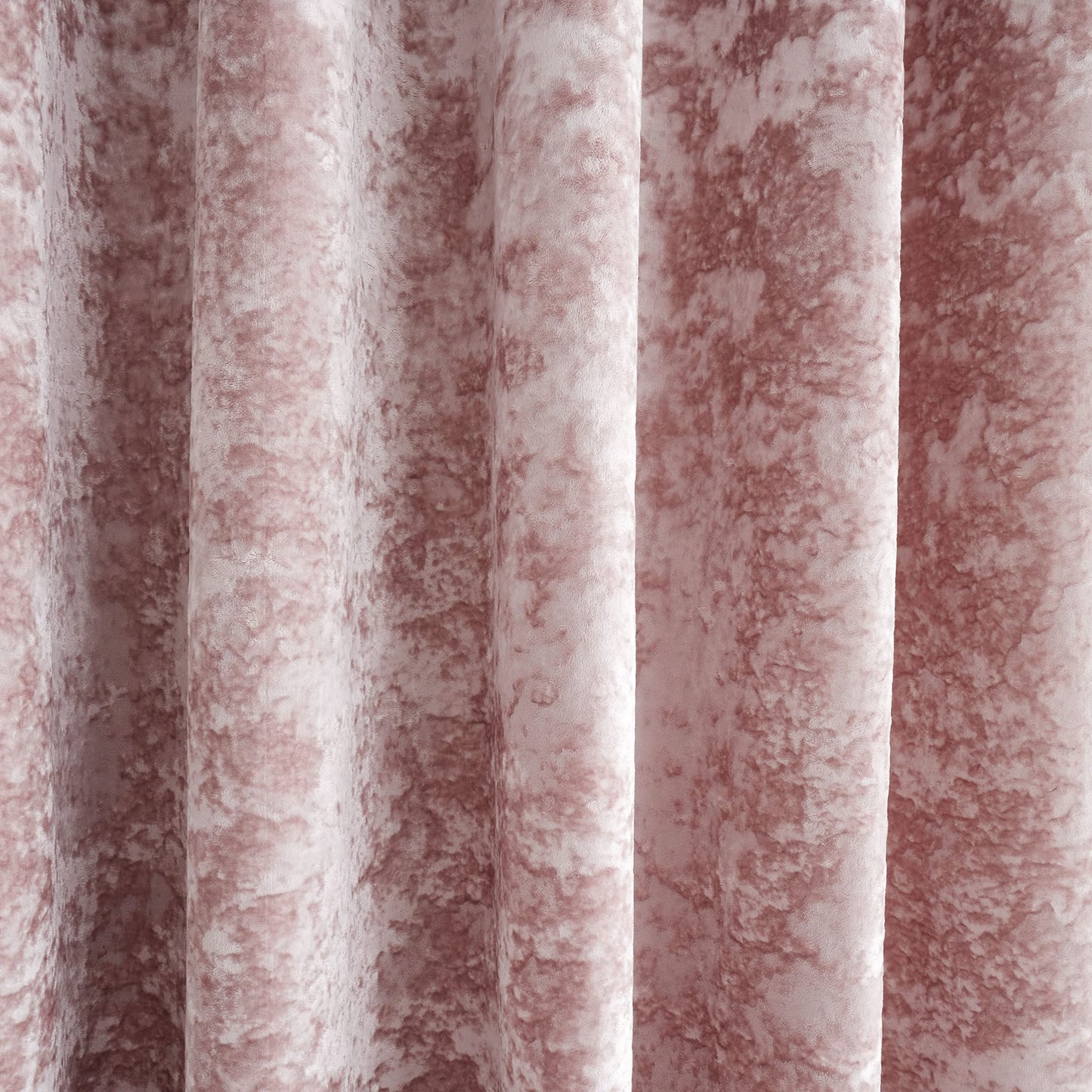 Catherine Lansfield Crushed Velvet 66x72 Inch Lined Eyelet Curtains Two Panels Blush Pink
