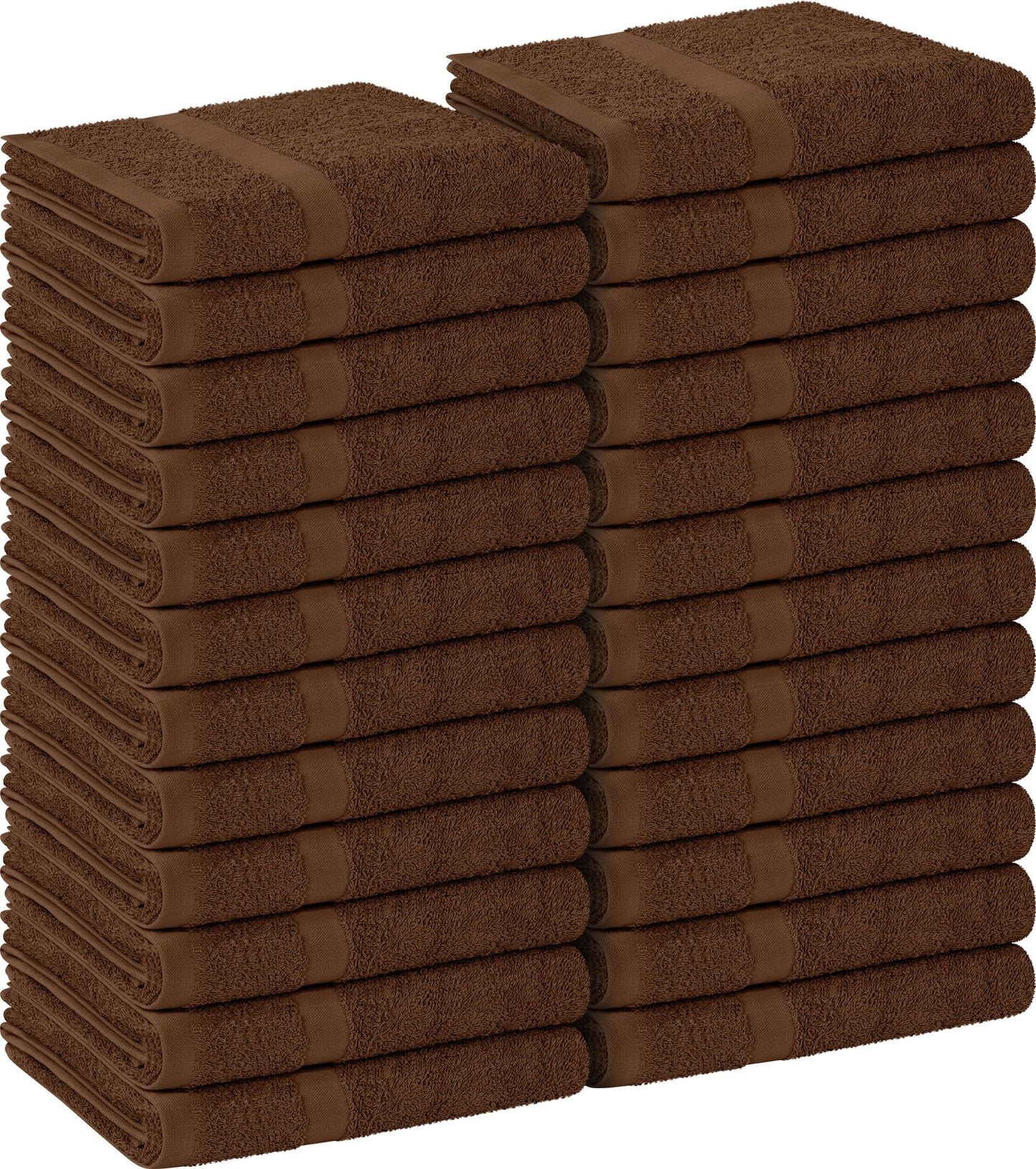 Utopia Towels Dark Brown Salon Towels, Pack of 24 (Not Bleach Proof, 16 x 27 Inches) Highly Absorbent Towels for Hand, Gym, Beauty, Hair, Spa