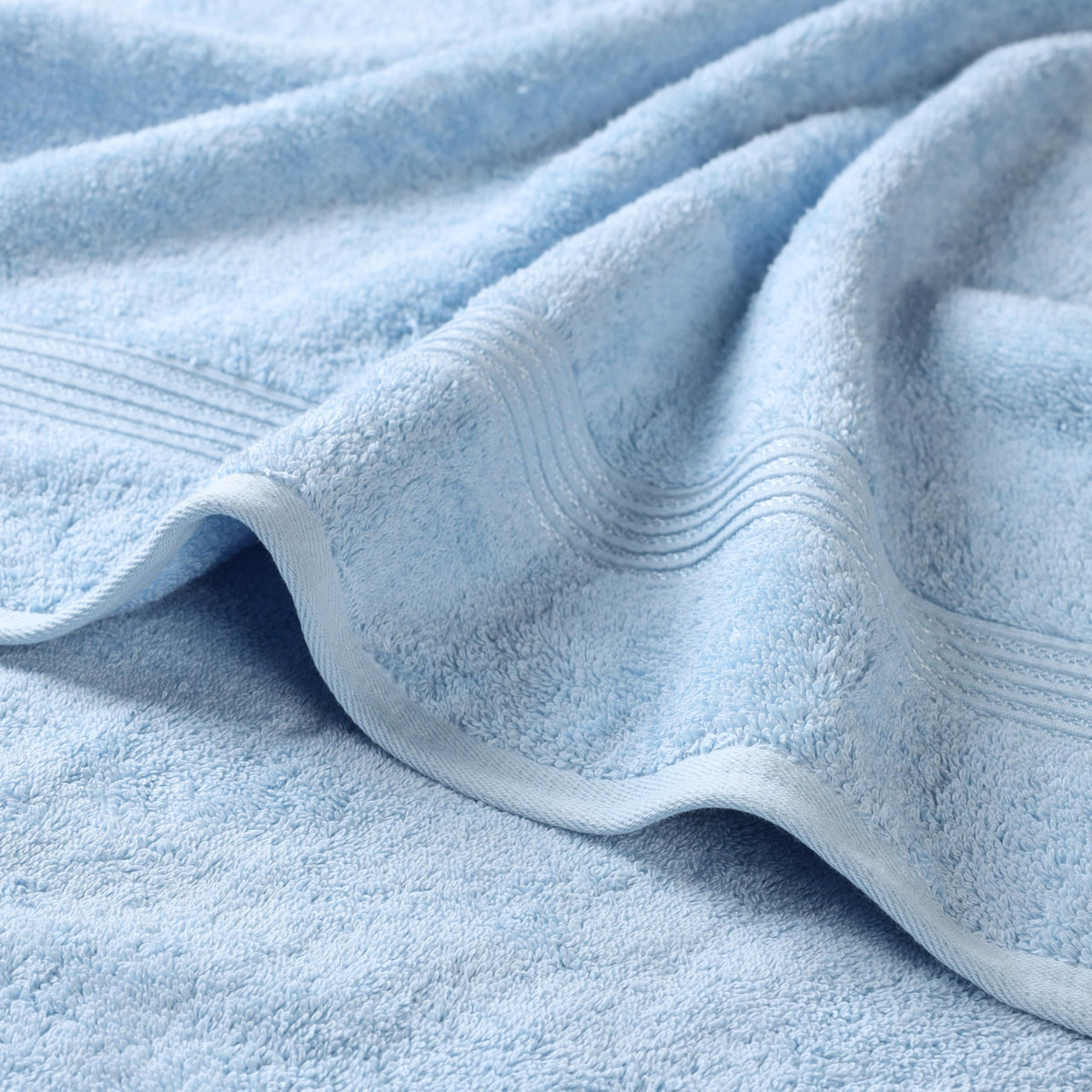 Superior Collection 100% Premium Long-Staple Combed Cotton 3-Piece Towel Set, Light Blue