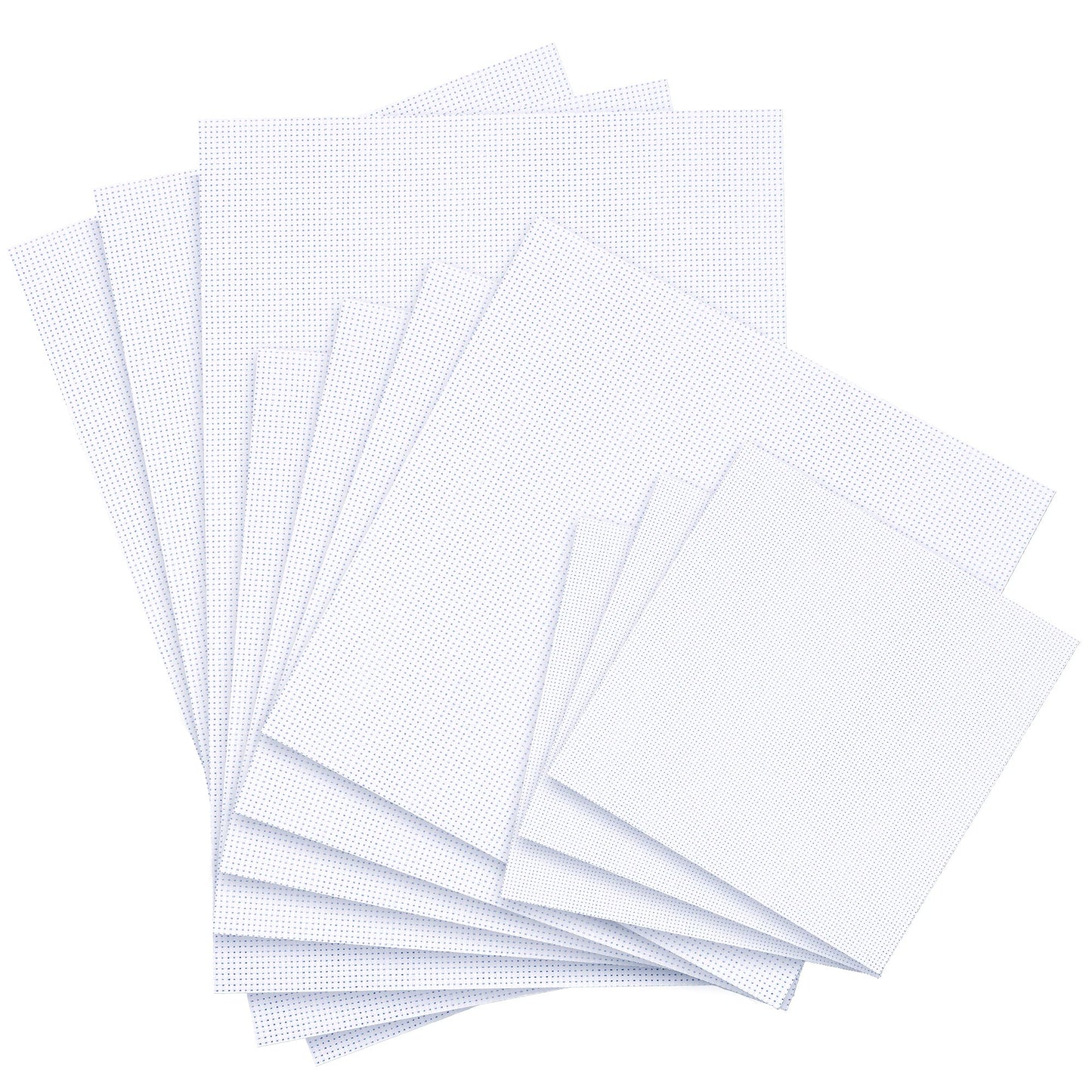 MAMUNU 10 Pieces Reserve Aida Cloth 14 Count White Cross Stitch Fabric, Including 3 Pieces 30 ? 45 cm, 4 Pieces 30 ?30 cm and 3 Pieces 20 x 20cm for