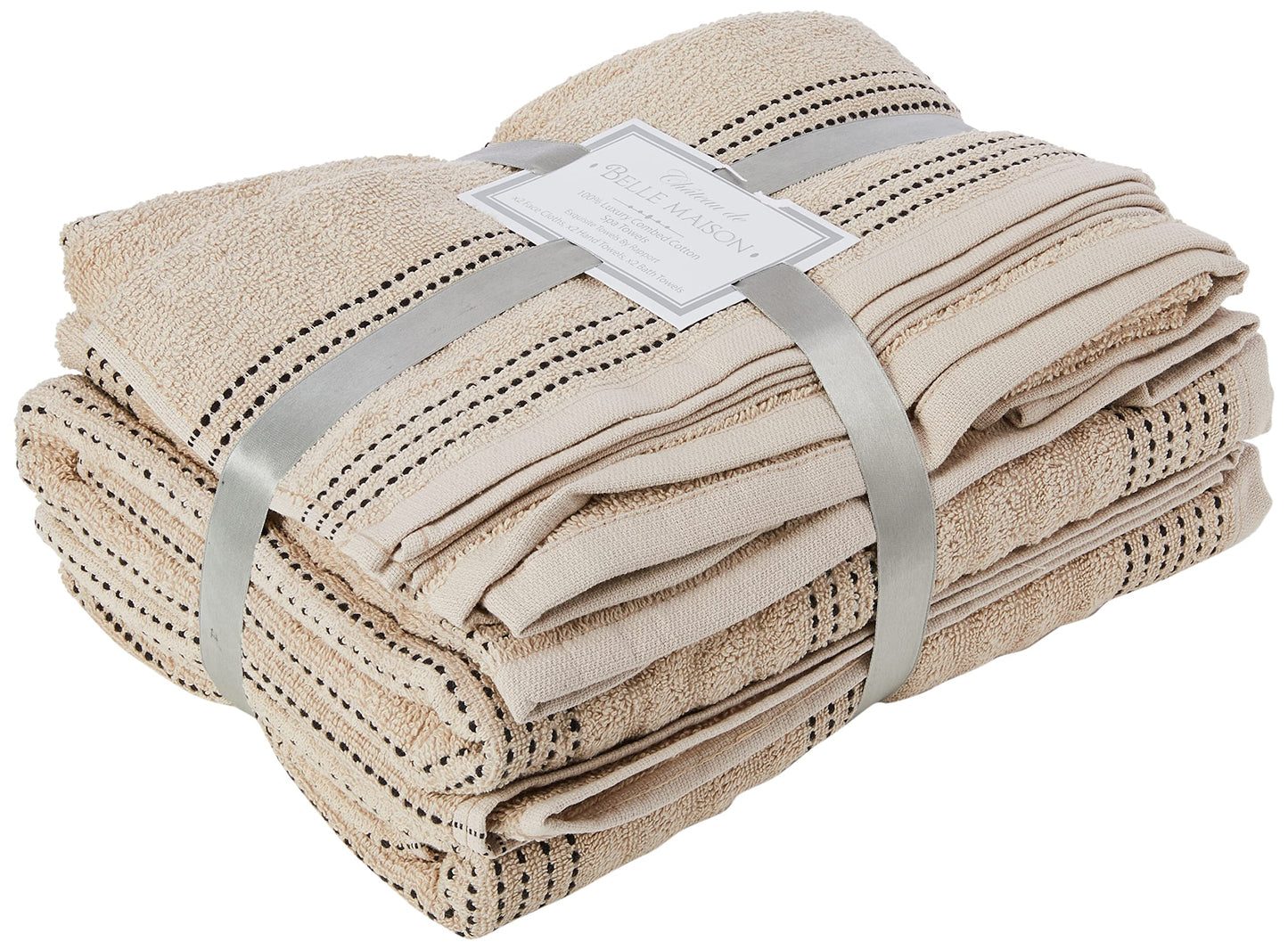 Rapport Home Spa 6-Piece Towel Bale, 100% Cotton-Taupe, Combed, 120 x 70 x 1 cm