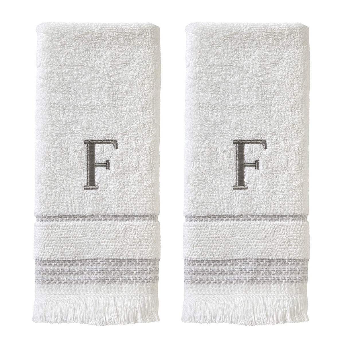 SKL Home Hand Towel Set, F, Cotton, White, 16x26