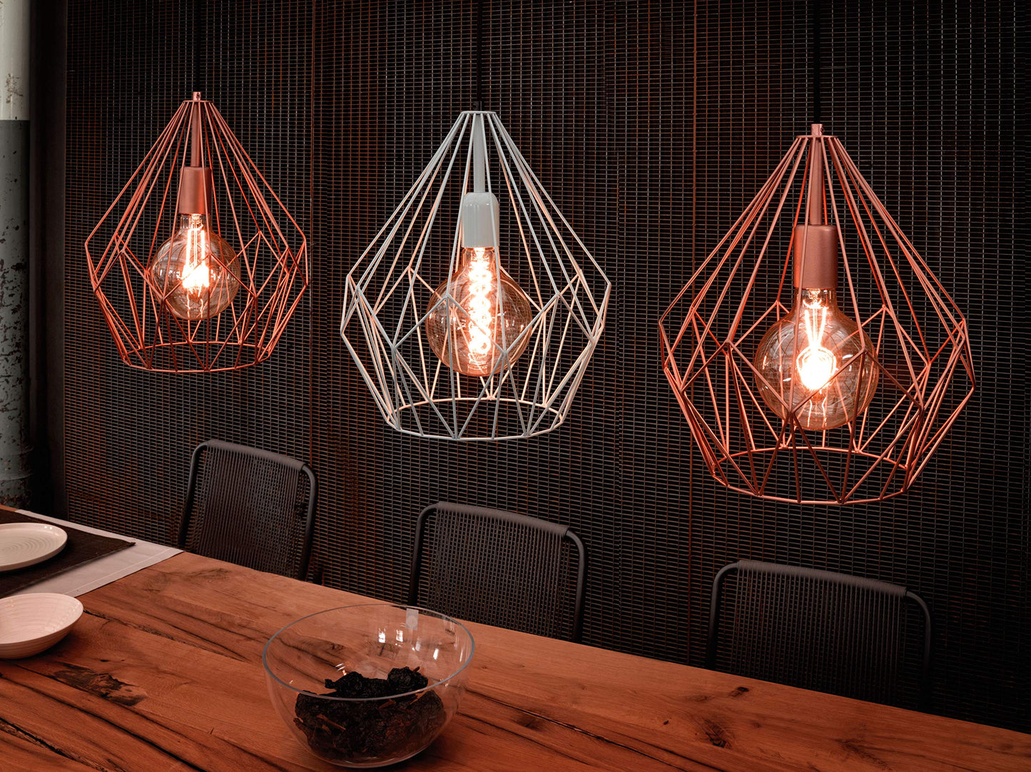 Eglo Carlton 1 Vintage Pendant Lamp, Retro Ceiling Light in Mint Steel, Dining and Living Room Hanging Lighting, E27 Socket