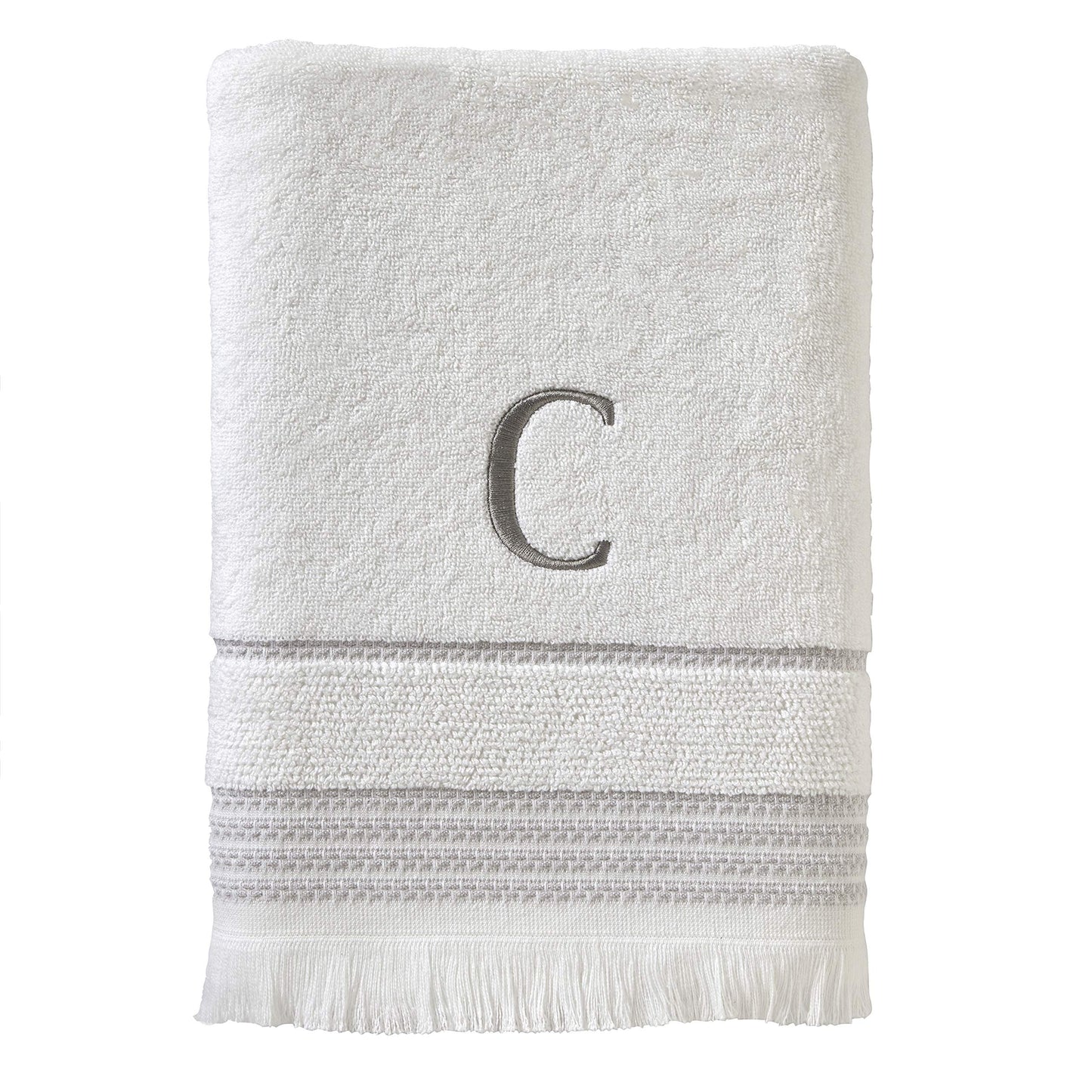 SKL Home Bath Towel, C, Cotton, White, 28x54