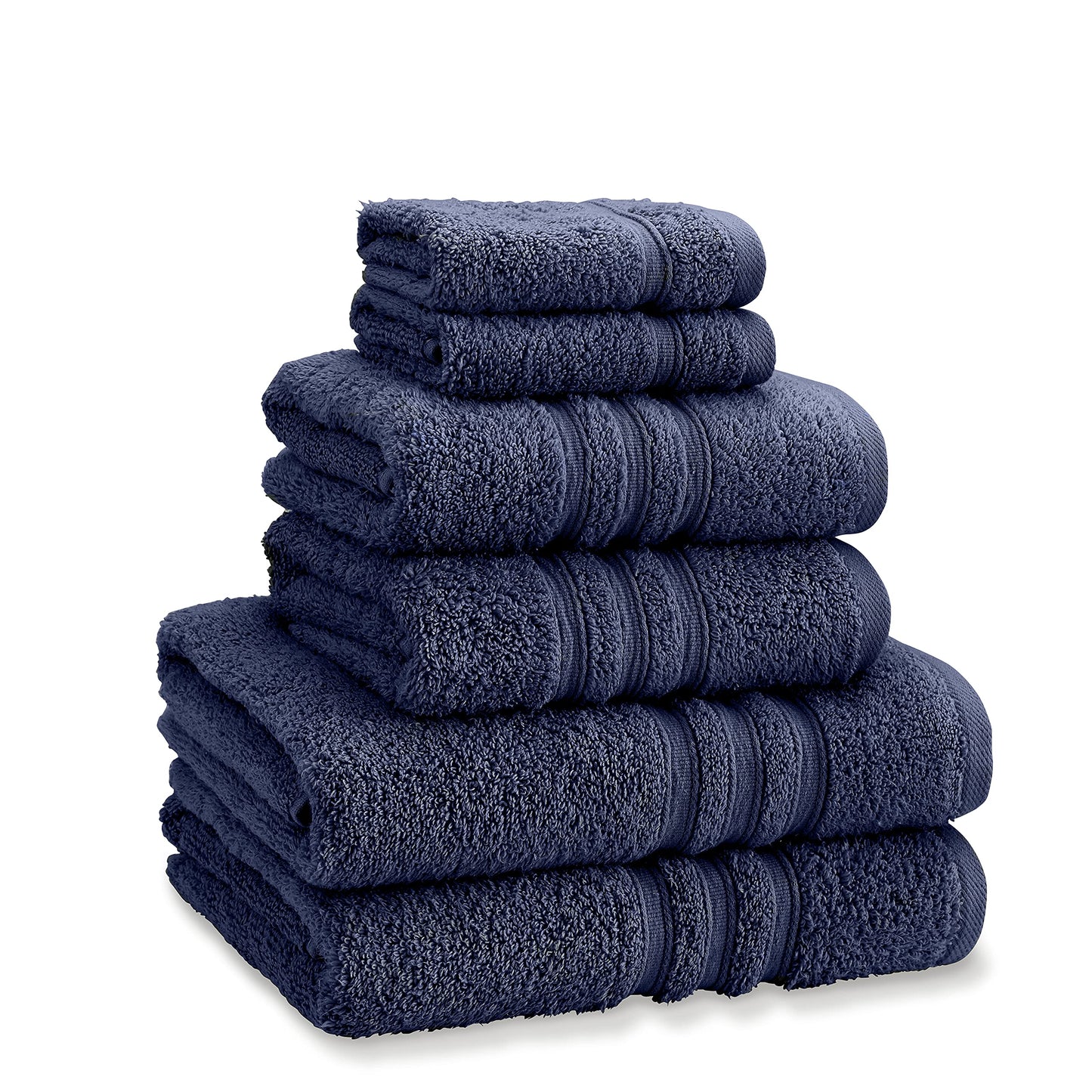 Catherine Lansfield Zero Twist Cotton 6 Piece Towel Bale Set Navy Blue
