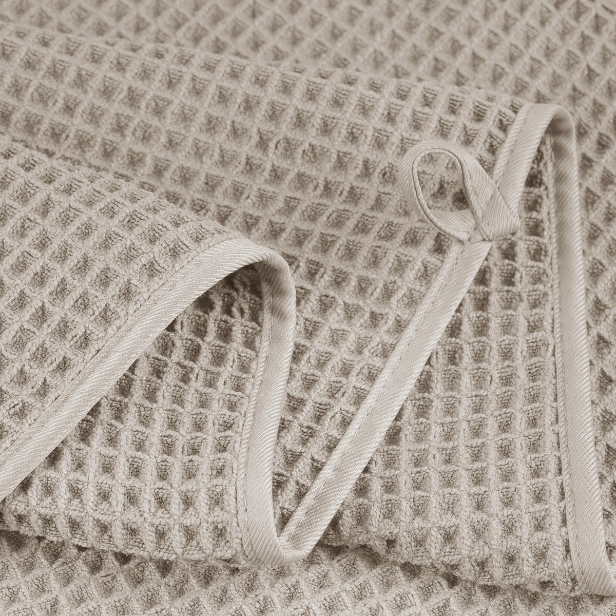 POLYTE Microfibre Oversize Quick Dry Lint Free Bath Towel, 152 x 76 cm, 4 Pack (Beige, Waffle Weave)