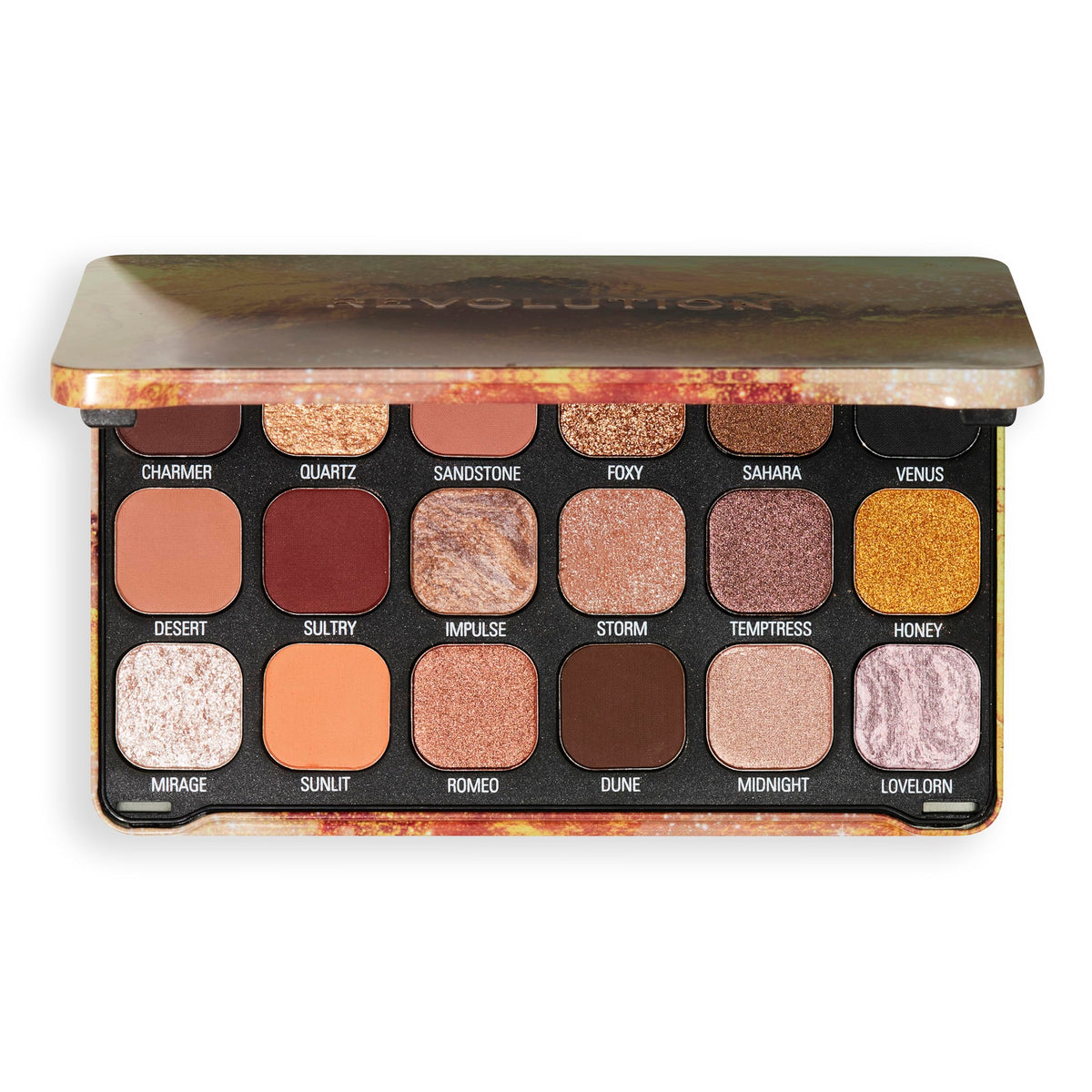 Revolution Beauty, Forever Flawless Eyeshadow Palette, 18 Pigmented Makeup Shades of Mattes & Shimmers, Vegan & Cruelty-Free, Bronze Temptation