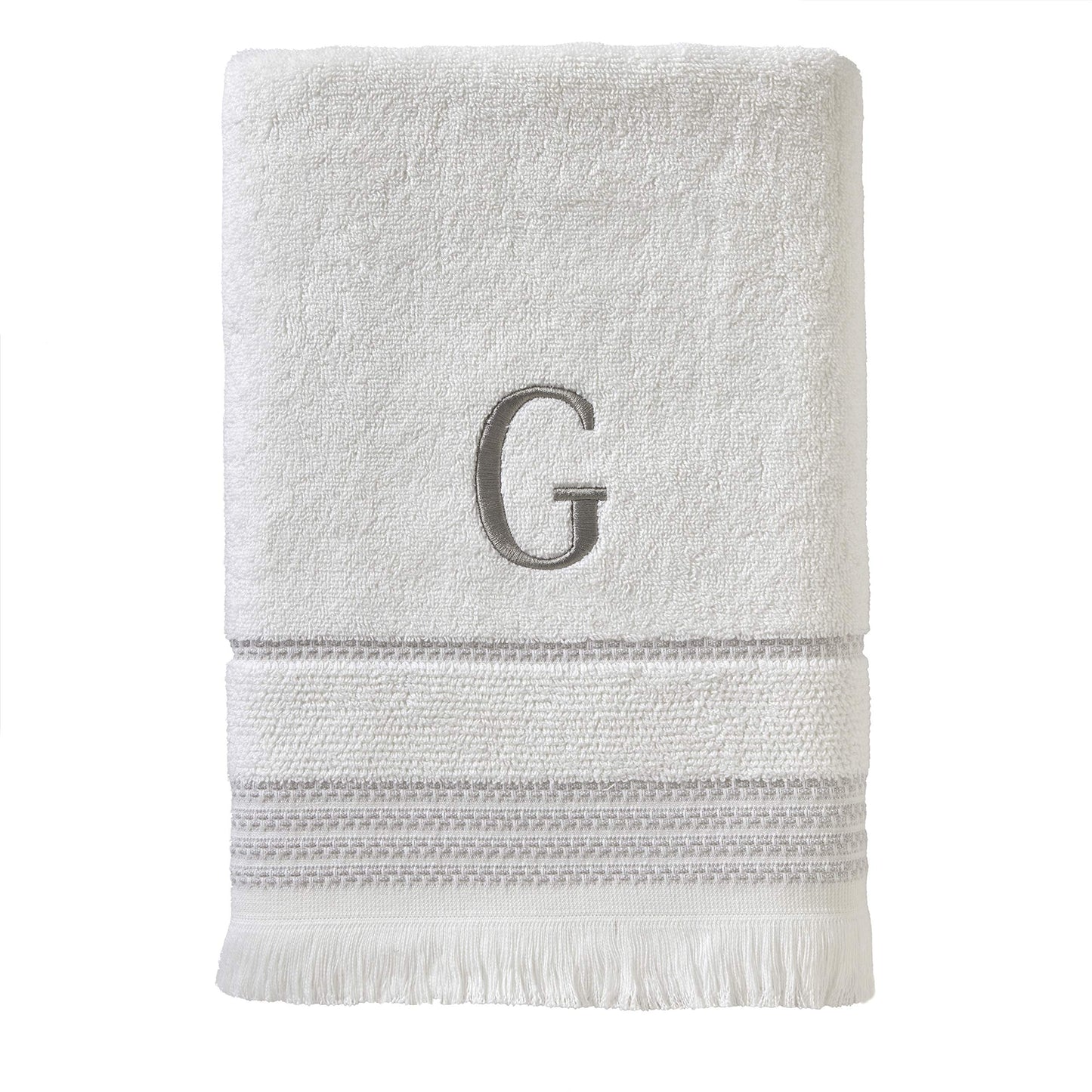 SKL Home Bath Towel, G, Cotton, White, 28x54