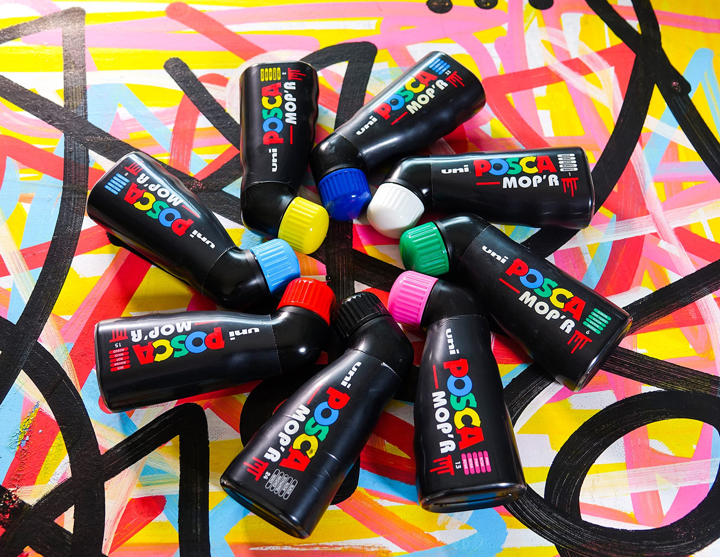 POSCA MOP?R PCM-22 Water Based Permanent Paint Markers. 3mm - 19mm Round Tip for Art & Crafts. Multi Surface Use On Wood Metal Paper Canvas Cardboard