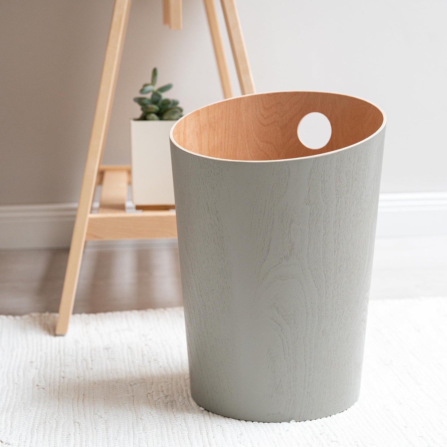 Kazai. Design Paper Bin 'Bennet' | Unique Waste Paper Basket for Office, Bedroom, Children's Room, and More | Office Bin Made of Real Wood Veneer |