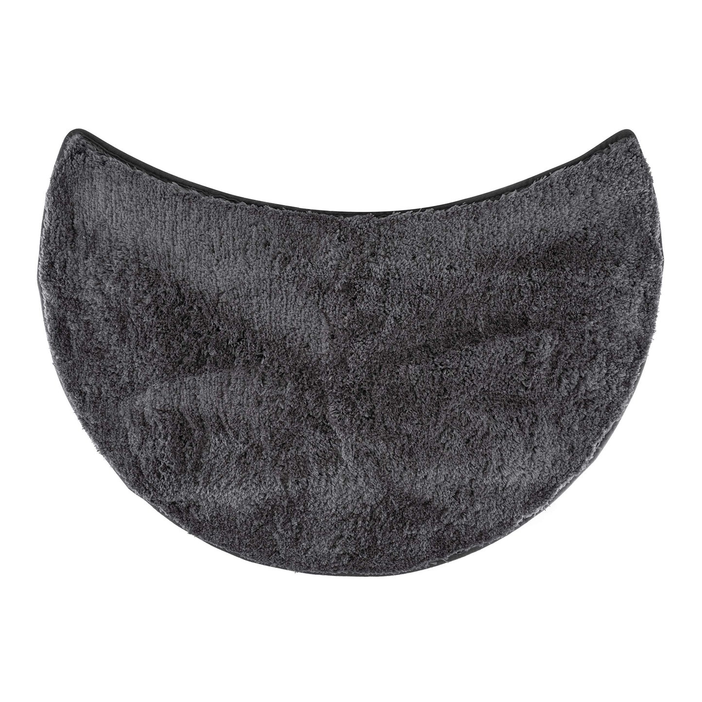 fluffy? Bath Mat for round Showers, made of Microfibre, with Non-Slip Bottom (Crescent | Shower Radius 55 cm, Anthracite)