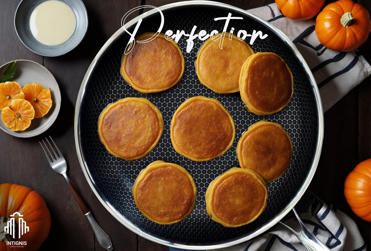 Premium Frying Pan with Lid  28 cm/ 11 Inches  Non-Stick | Scratch Resistant | Extra Deep Large | Chemical Free | Stainless Steel Skillet | Honey