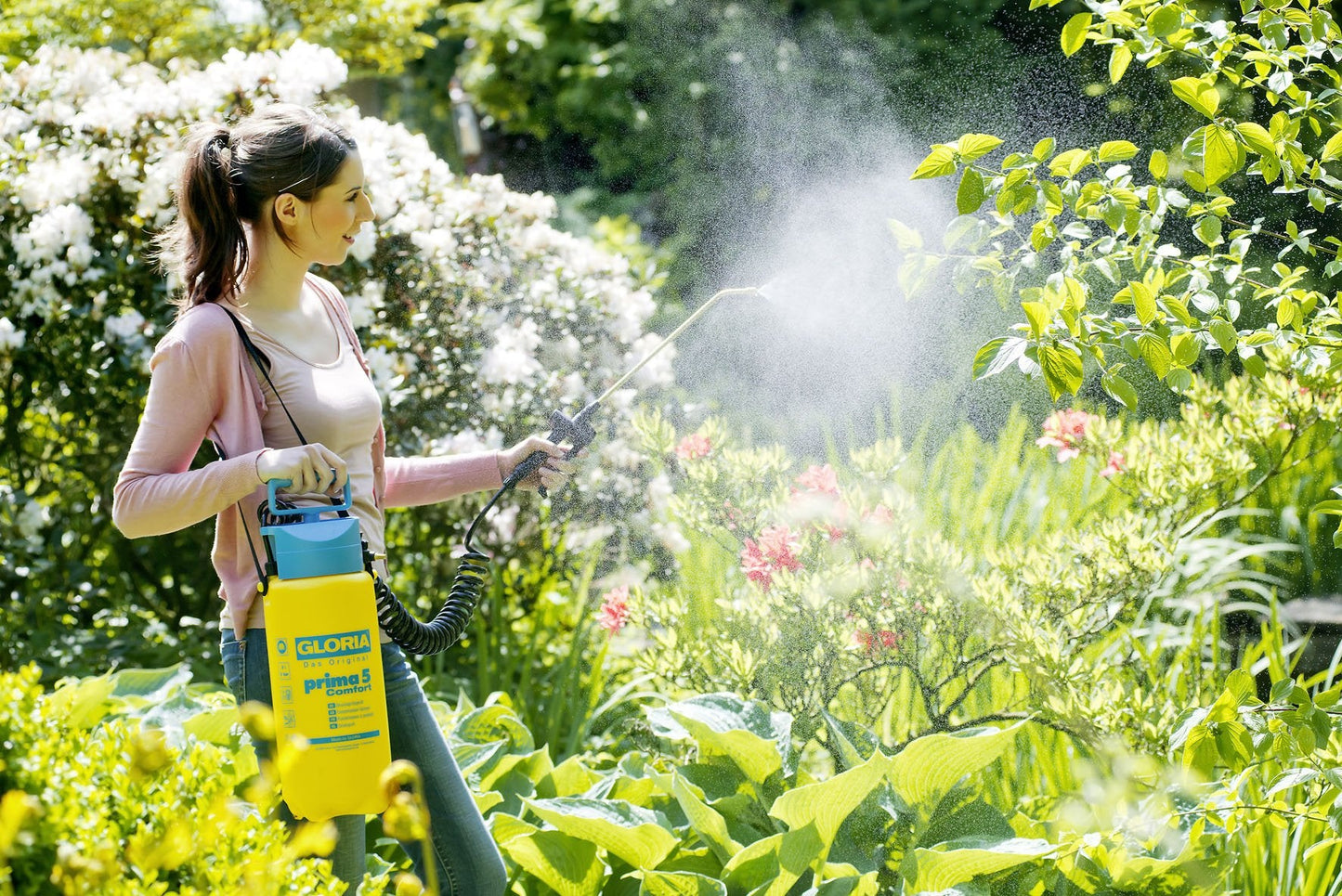 GLORIA Prima 5 Comfort Pressure Sprayer | Garden Sprayer | 5 Litre Filling Capacity | Comfortable Equipment | 2.5 m Spiral Hose | Compressor