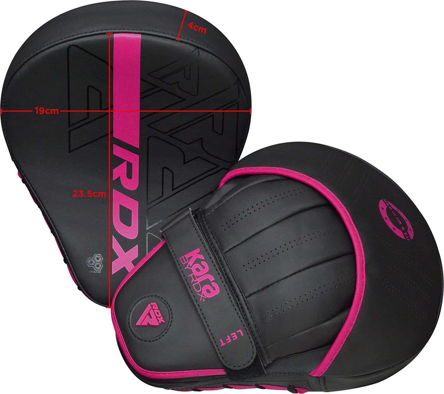 RDX Boxing Pads Curved Focus Mitts, Maya Hide Leather KARA Hook and jab Training Pads, Adjustable Strap Ventilated, MMA Muay Thai Kickboxing Coaching