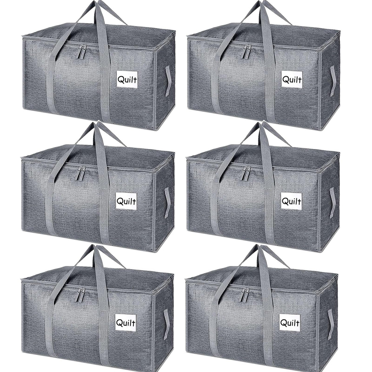 6 Pack 90L Moving Bags, Heavy Duty Storage Bags Dorm Moving Essential,Gray