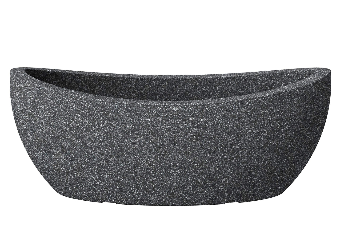 Scheurich Wave Globe Jardiniere, Oval Planter made of Plastic, Black-Granite, 58 cm diameter, 23 cm height, 15 l Vol.