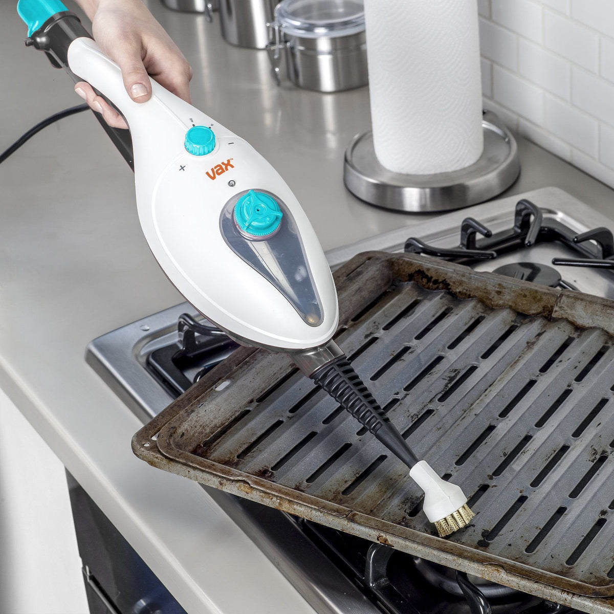Vax Steam Clean Multifunction Steam Mop | Converts to a Handheld | Variable Steam Control - S85-CM, White and Blue