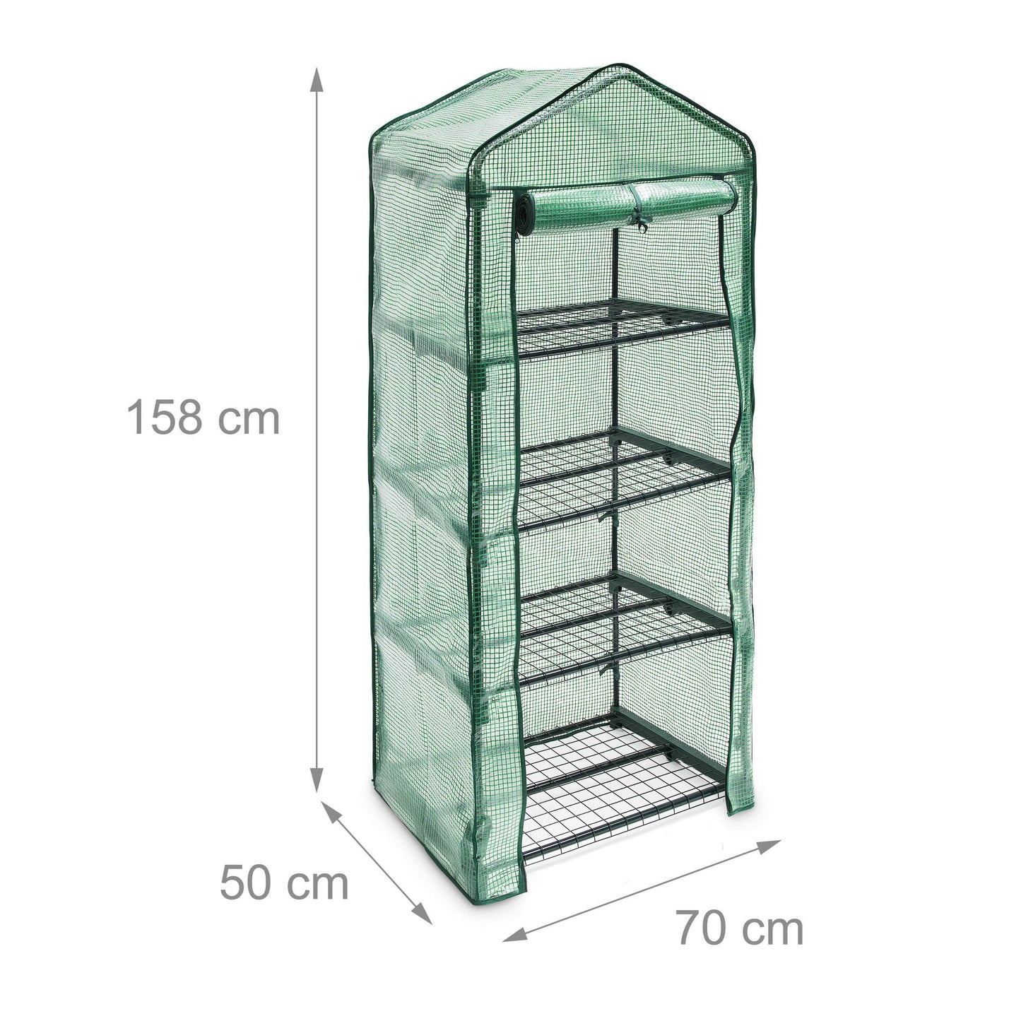 Relaxdays Greenhouse 4 Levels Tear-Resistant Growth Support for Plants, Levels Each of 60 x 46 cm (23.6 x 18.1 in), Green