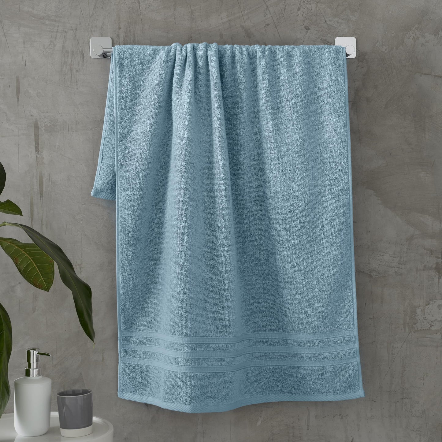 Catherine Lansfield Zero Twist Cotton 90x140cm Bath Sheet Blue