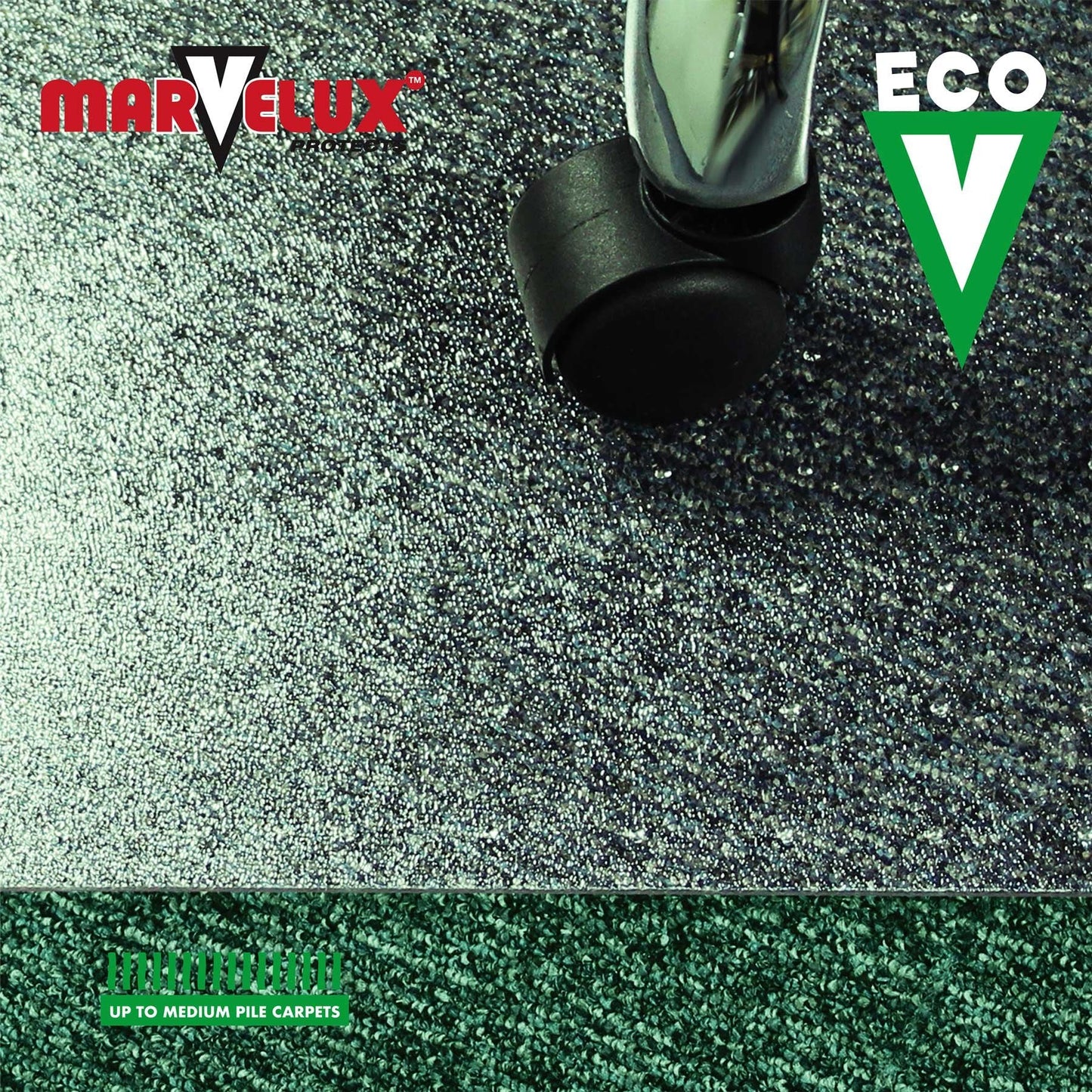 Marvelux 90 x 120cm Durable Eco Friendly Office Chair Mat for Low and Standard Pile Carpets, Rectangular Clear Enhanced Polymer Carpet Protector, Made