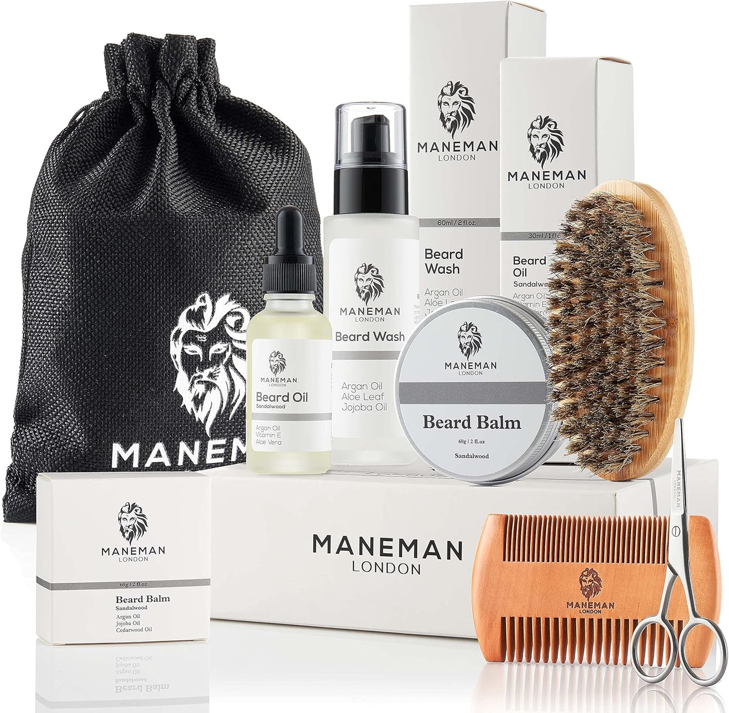 Beard Grooming Kit for Men - 7 Piece Gift set, New but scruffy packaging, expiry date 08/28