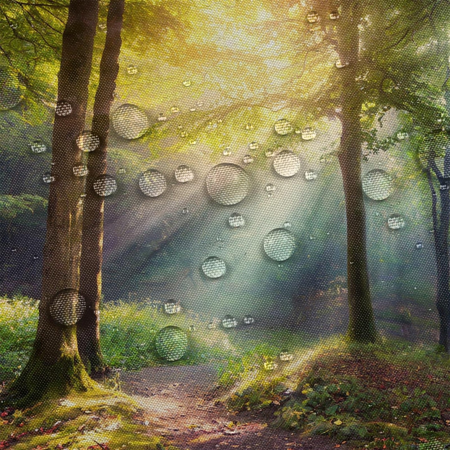 Kzzfqxb 105x160cm Shower Curtains with Plastic Hooks, Tyndall Effect Country Forest Sunshine Through Green Trees Waterproof Polyester Fabric for