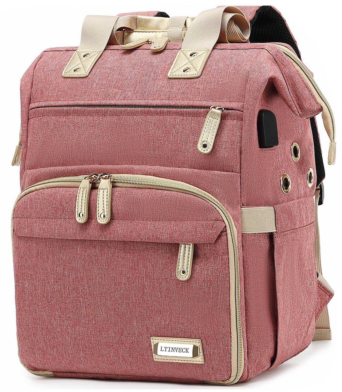 Knitting Bag Backpack,Yarn Storage Organizer Travel Crochet Bag with USB Charging Port,Large Capacity Yarn Storage Tote Bag Yarn Holder Case for