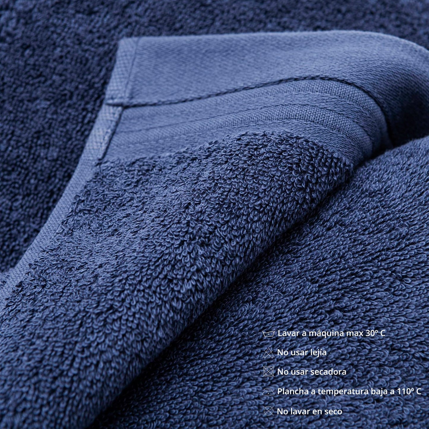 Scalpers Set Bath Towels (Vanity 30 x 50 cm + Hands 50 x 90 cm + Bath 70 x 140 cm) 450GSM Cotton Blue with Grey Home
