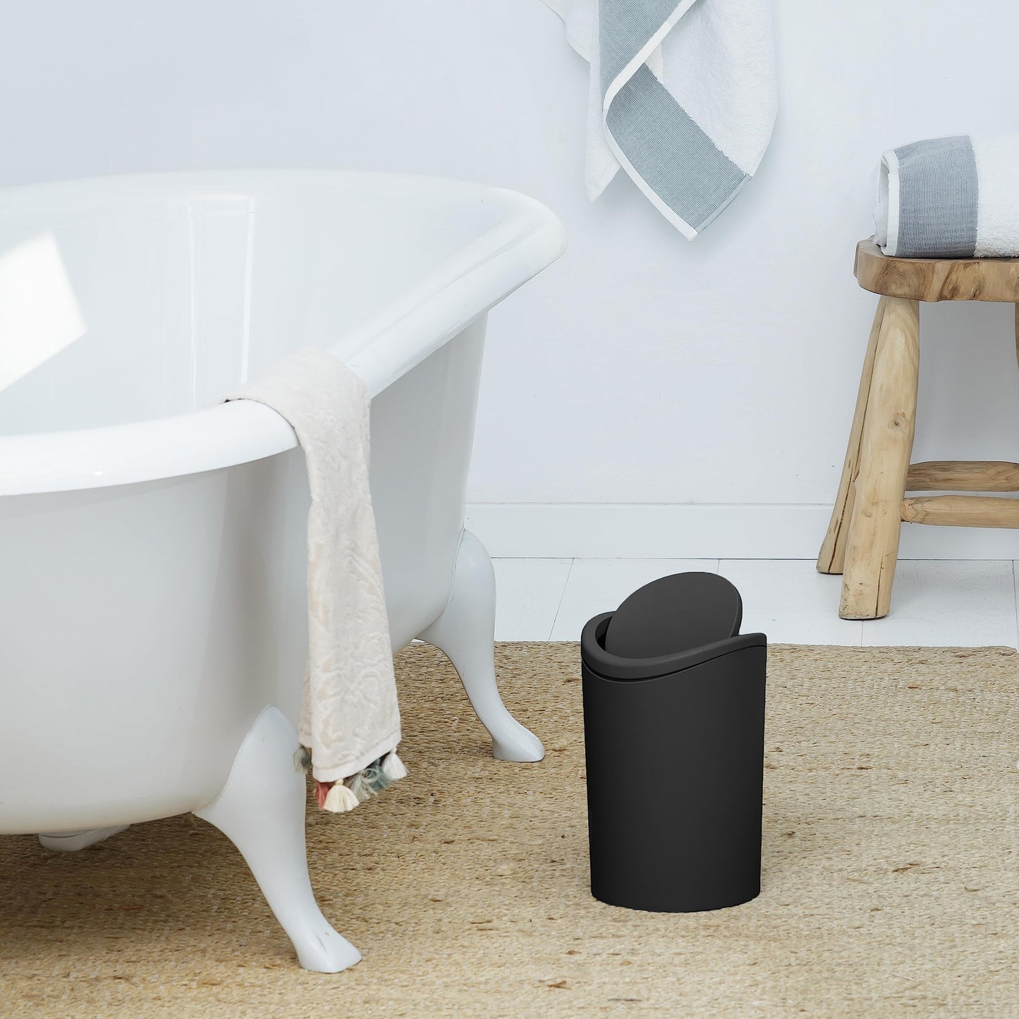 TATAY Bathroom Bin 19x19x28 cm Swing Lid Modern Functional Design