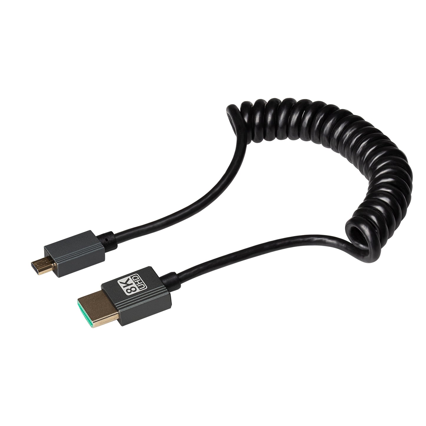 Maplin HDMI to Micro HDMI 8K Ultra HD Coiled Cable - Black, 1m