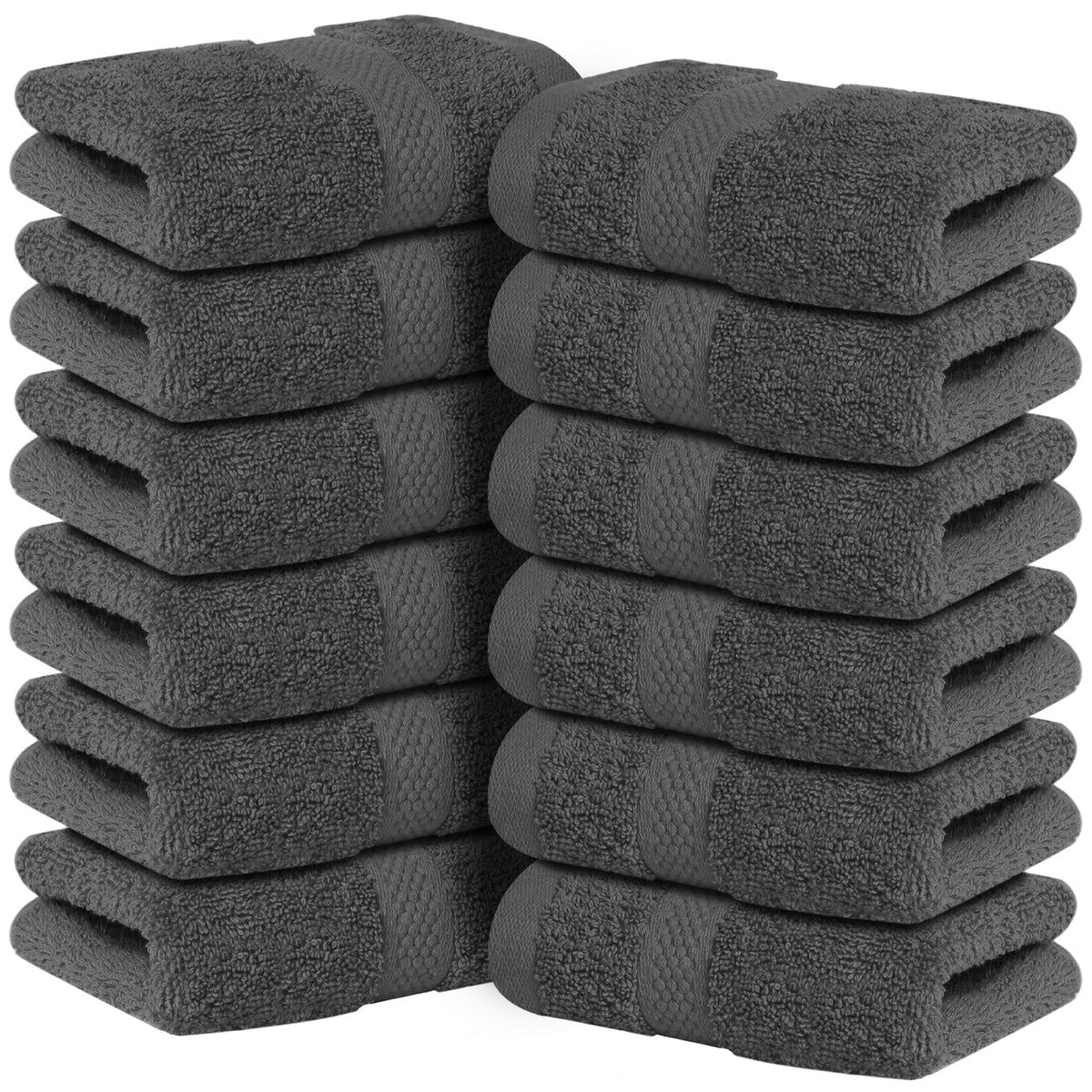 Infinitee Xclusives 100% Cotton Luxury Wash Cloths for Showering - 12 Pack