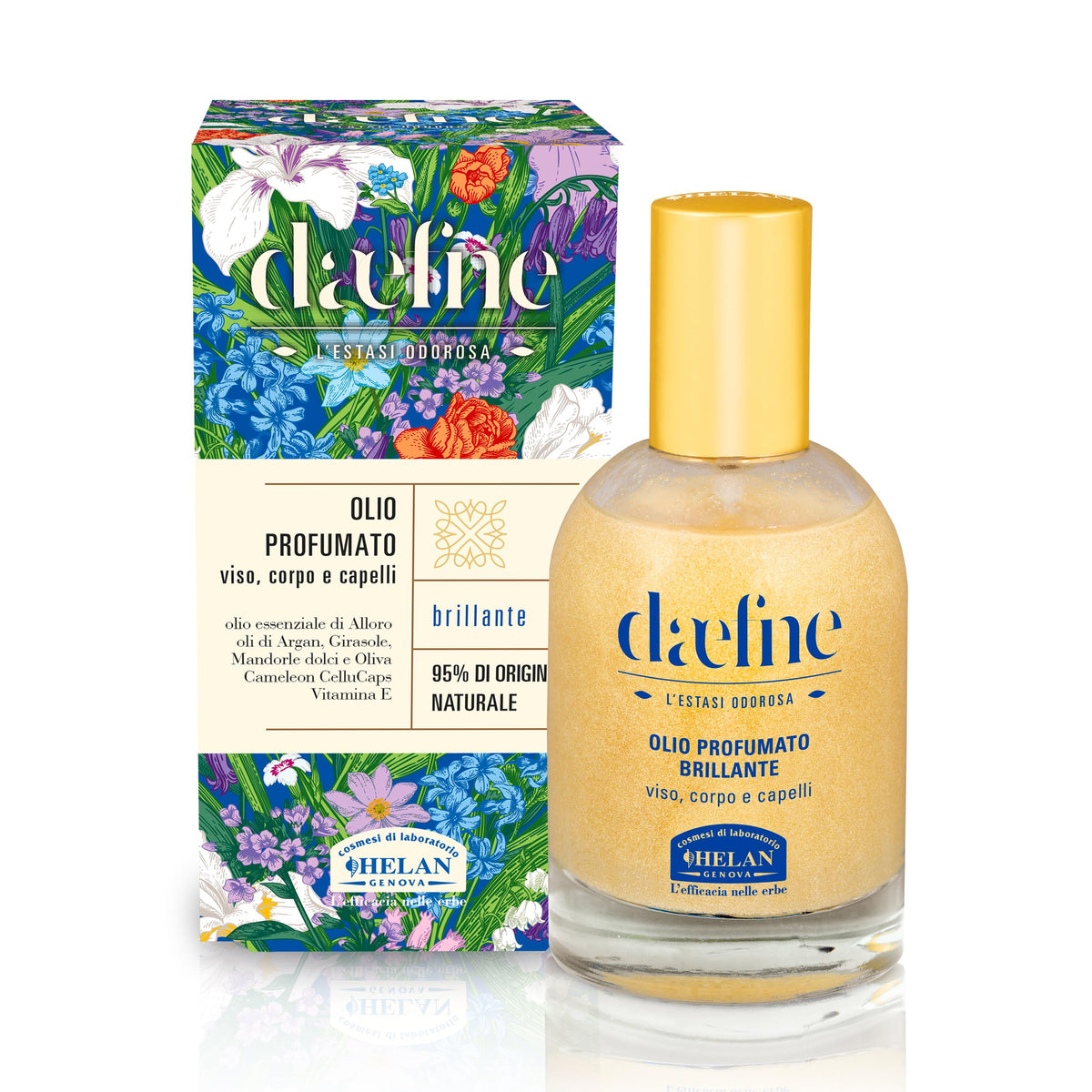 Helan Daefne - Oil for Hair, Body and Face, Dry Fragranced, Invigorating, Oil for Hair and Skin with Almond Oil, Argan Oil and Vitamin E, 100%
