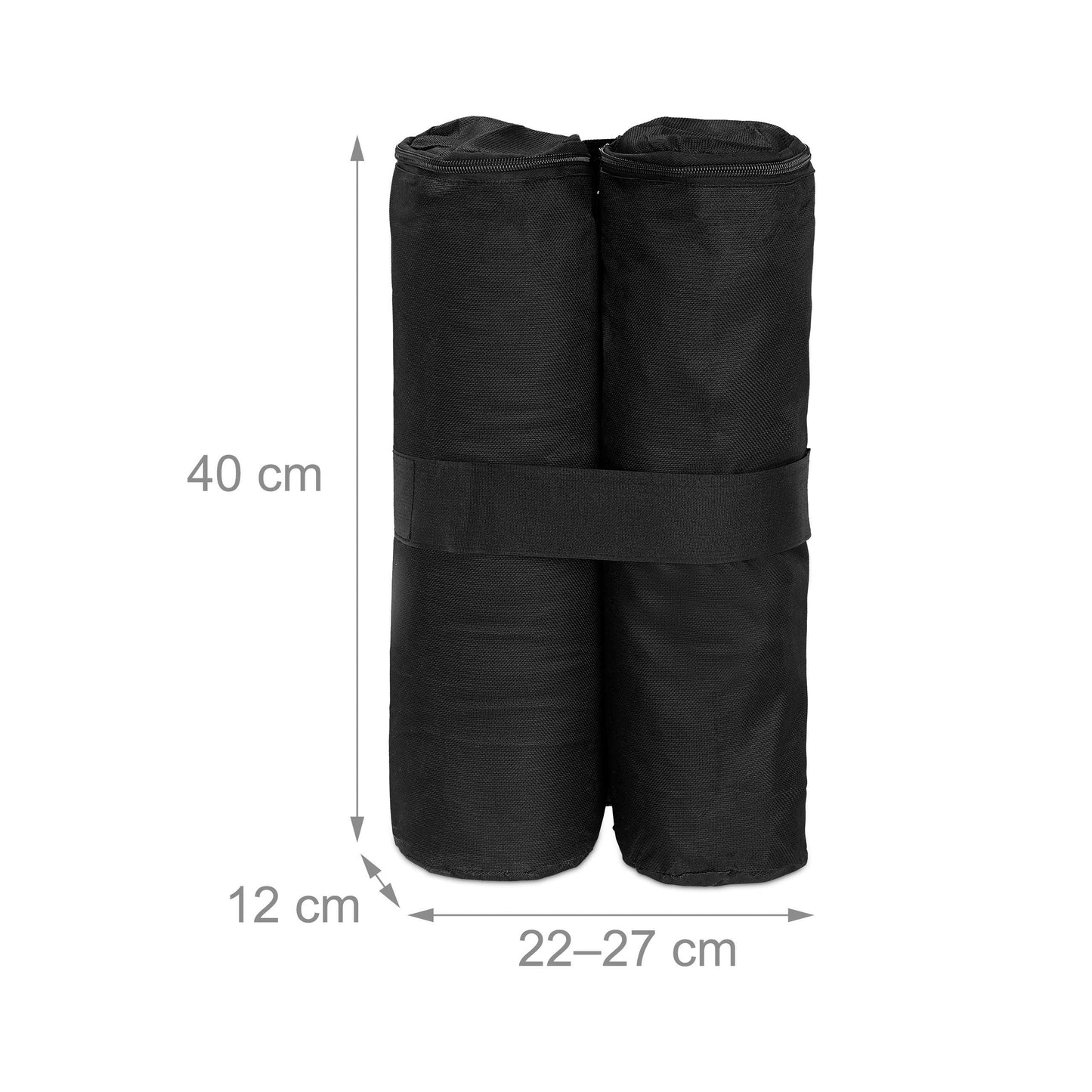 Relaxdays Gazebo Weights, Pack of 4, Outdoor Weight Bags, Fillable with Sand & Gravel, Tent Anchor, 10 kg per Leg, Black