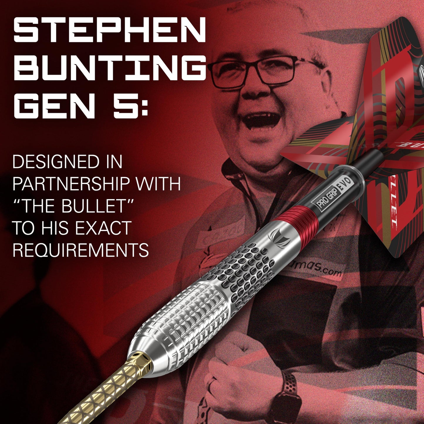 TARGET Darts Stephen Bunting G5 95% Tungsten Dart Set (18G), Steel Tip Swiss Point Darts | Generation 5 Player Edition Darts with Swiss Points,