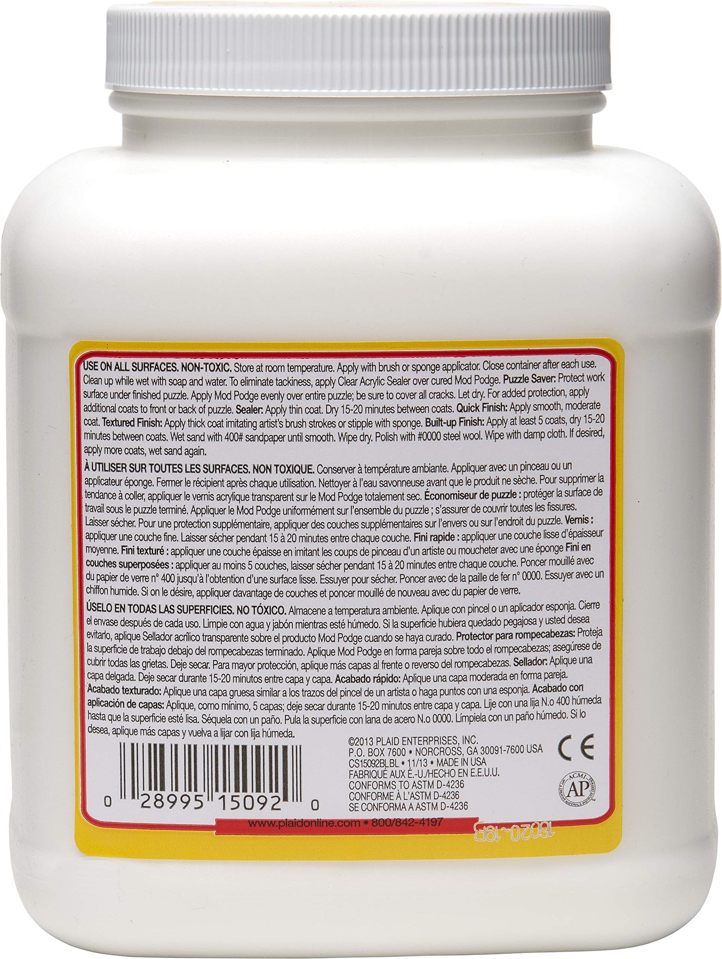 Mod Podge Matte Waterbase Sealer, Glue and Finish - 64 oz