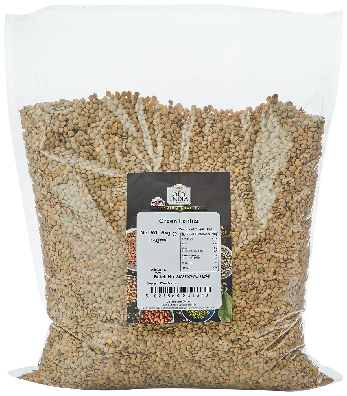 Old India Green Lentils 5kg