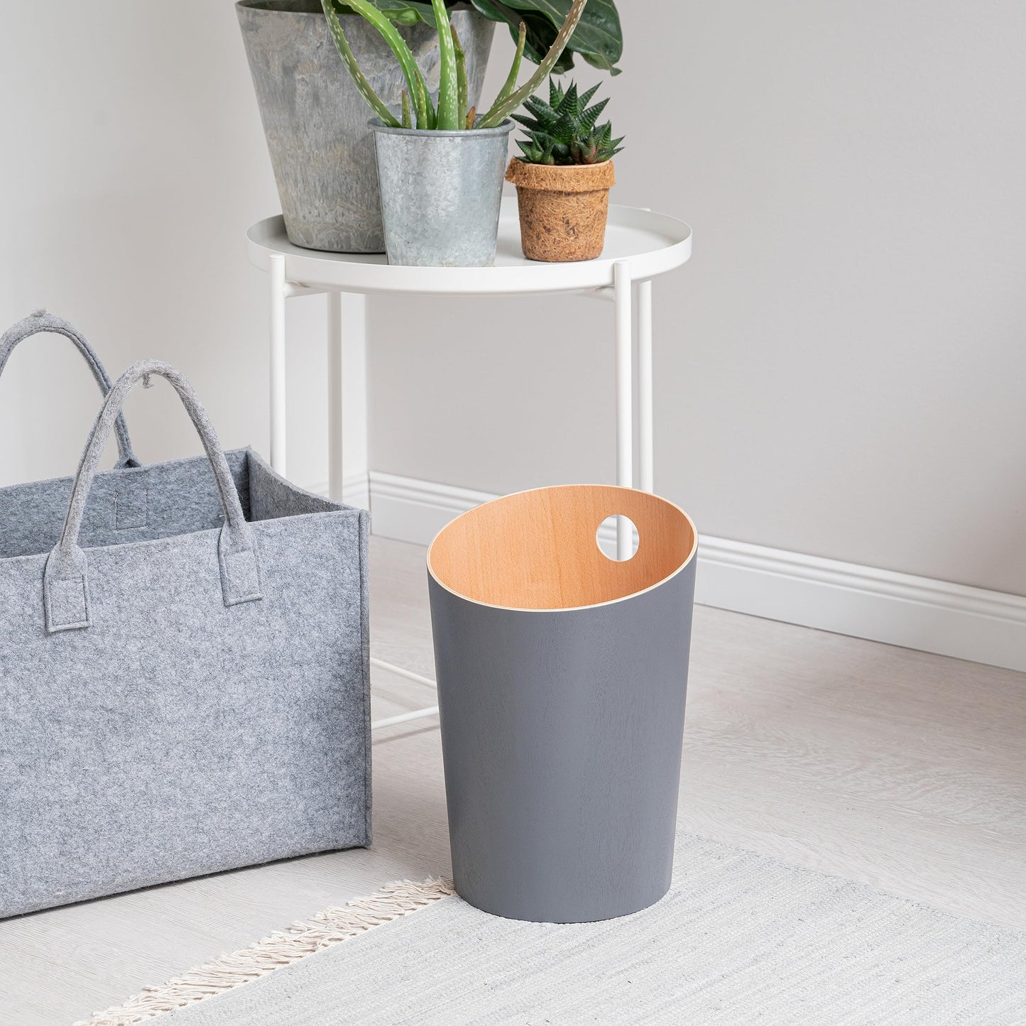Kazai. Design Paper Bin 'Bennet' | Unique Waste Paper Basket for Office, Bedroom, Children's Room, and More | Office Bin Made of Real Wood Veneer |