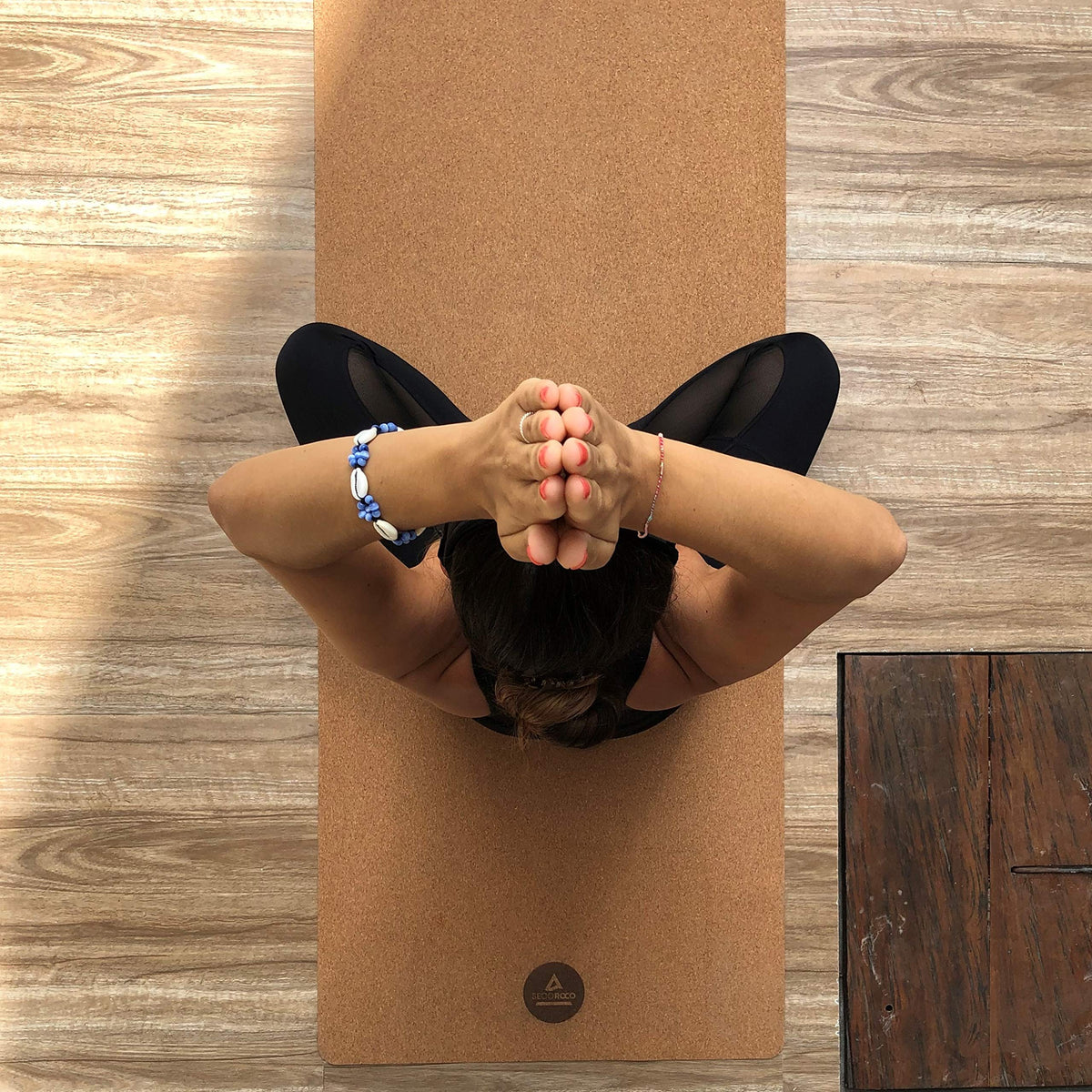 Yoga mat made of cork and rubber, 5 mm thickness, environmentally friendly and non-slip materials, included durable yoga bag made of canvas
