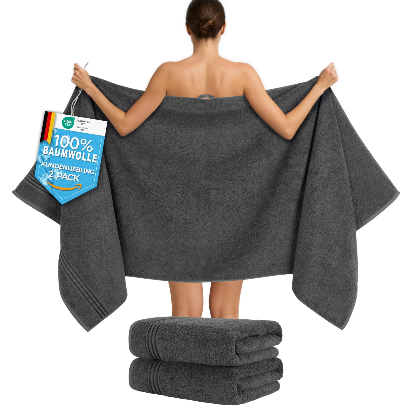 Hammetex Bathrobe 100% Cotton Unisex for Men and Women Quality 400 g/m² Quality Soft Absorbent Terry Towelling Bathrobe for Couples with Pockets