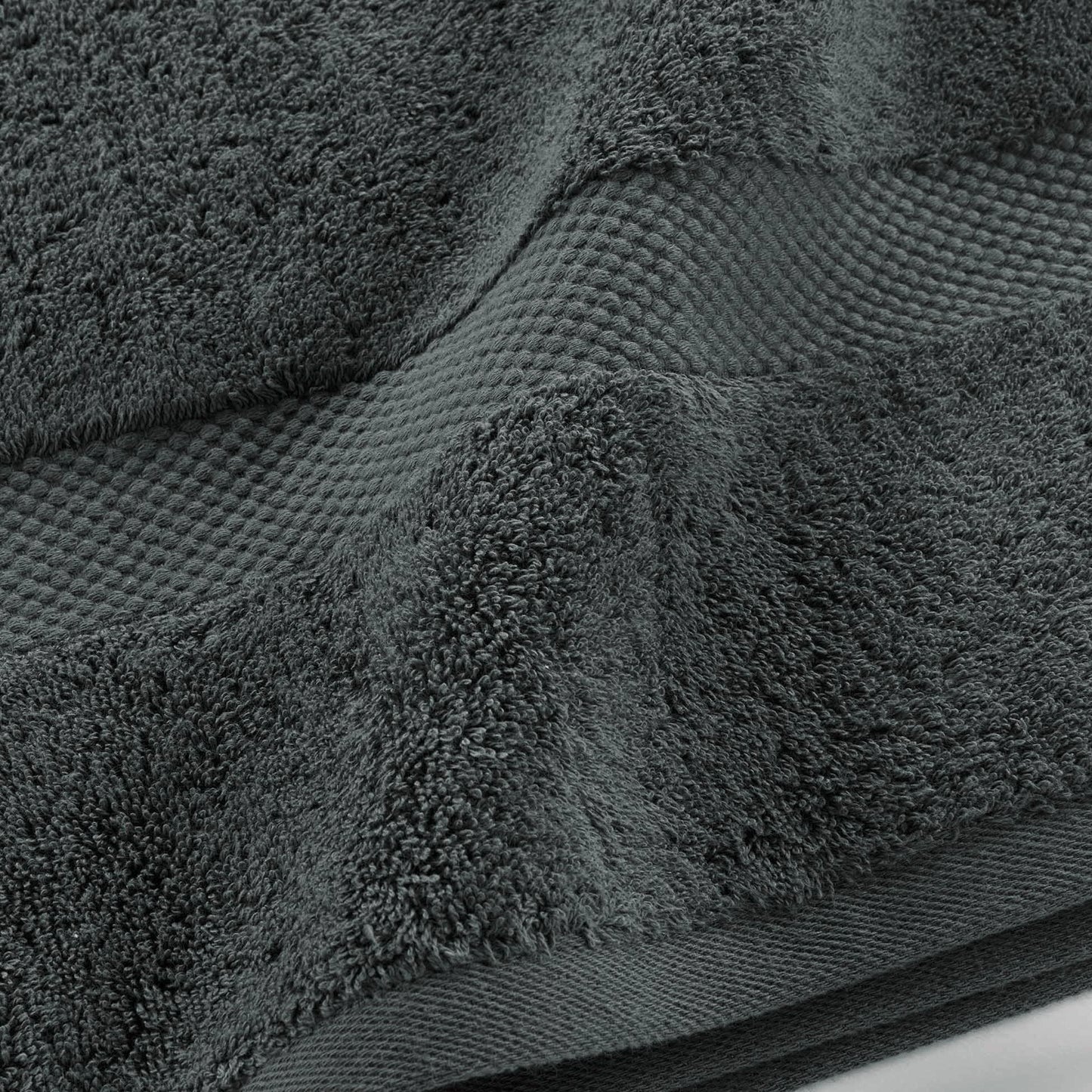 Douceur d'Intérieur, Elegance Hand Towel (50 x 90 cm) Anthracite 100% Cotton Plain