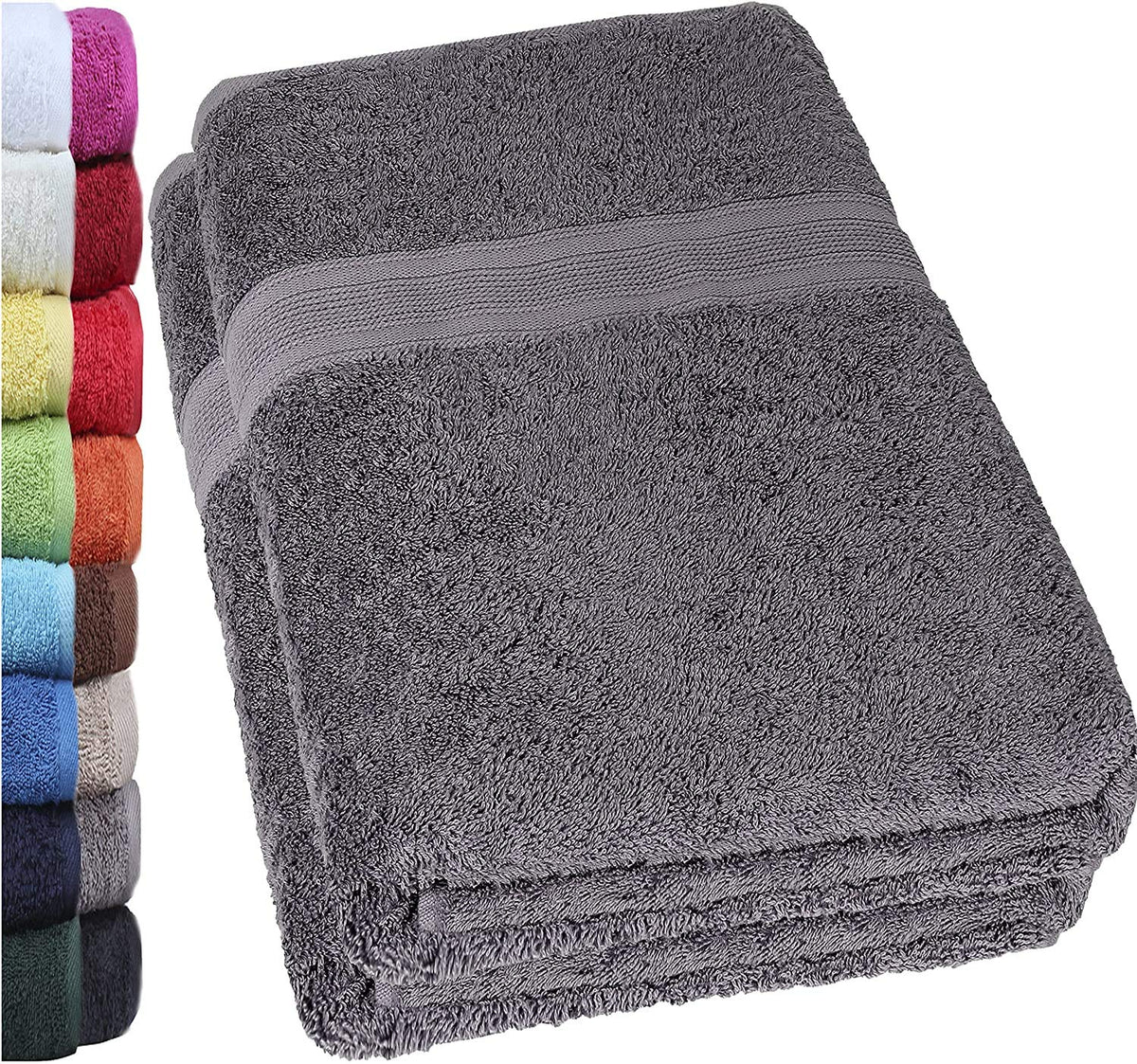 NatureMark NM-HT0801 terry cloth sauna towel 80 x 200 cm 100% cotton pack of 2 anthracite/grey
