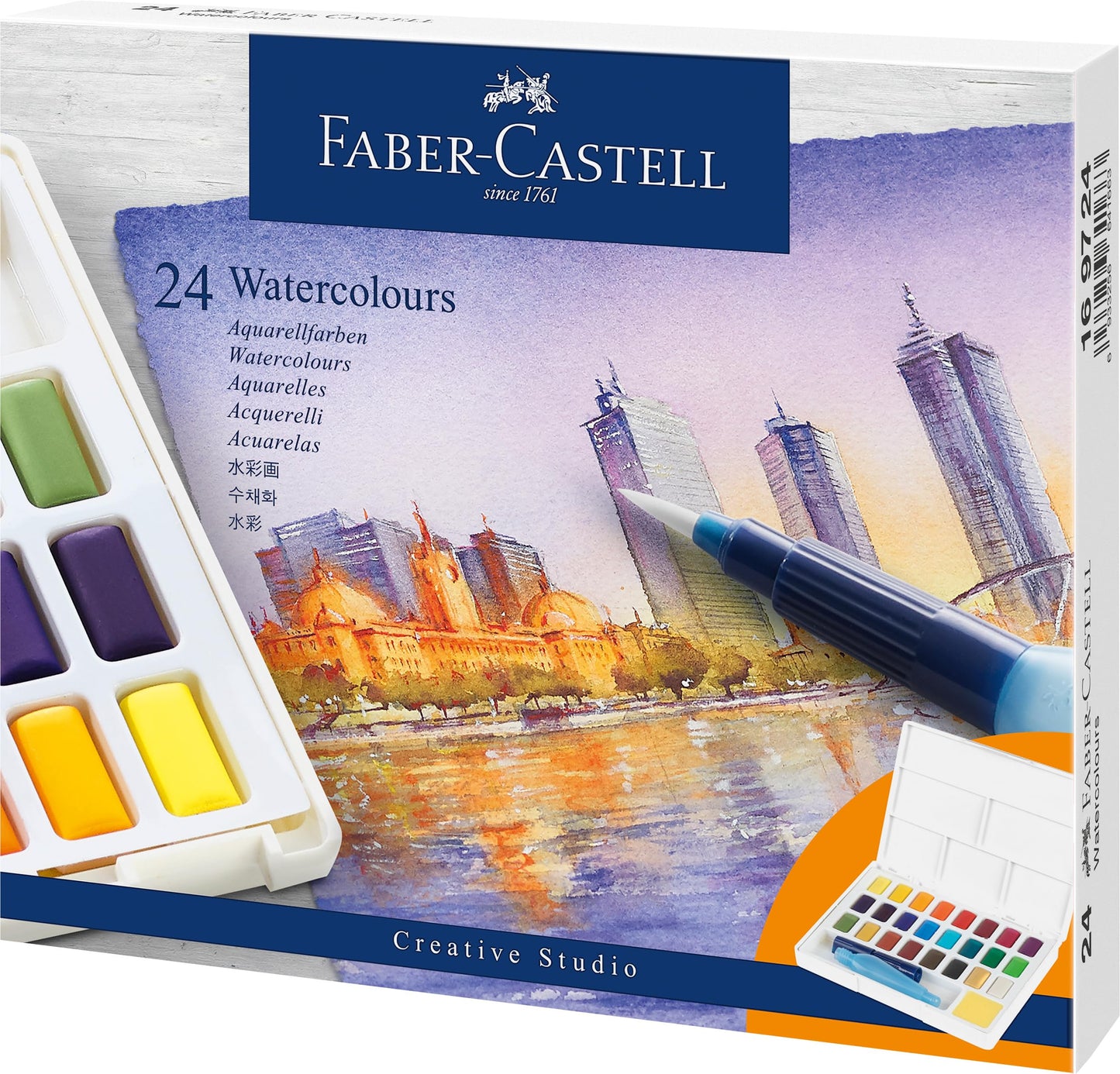 Faber-Castell Creative Studio Watercolour 24 Pan Set, Art, Painting, Home, Office, Art Studio, Artist Supplies, Gift, Present